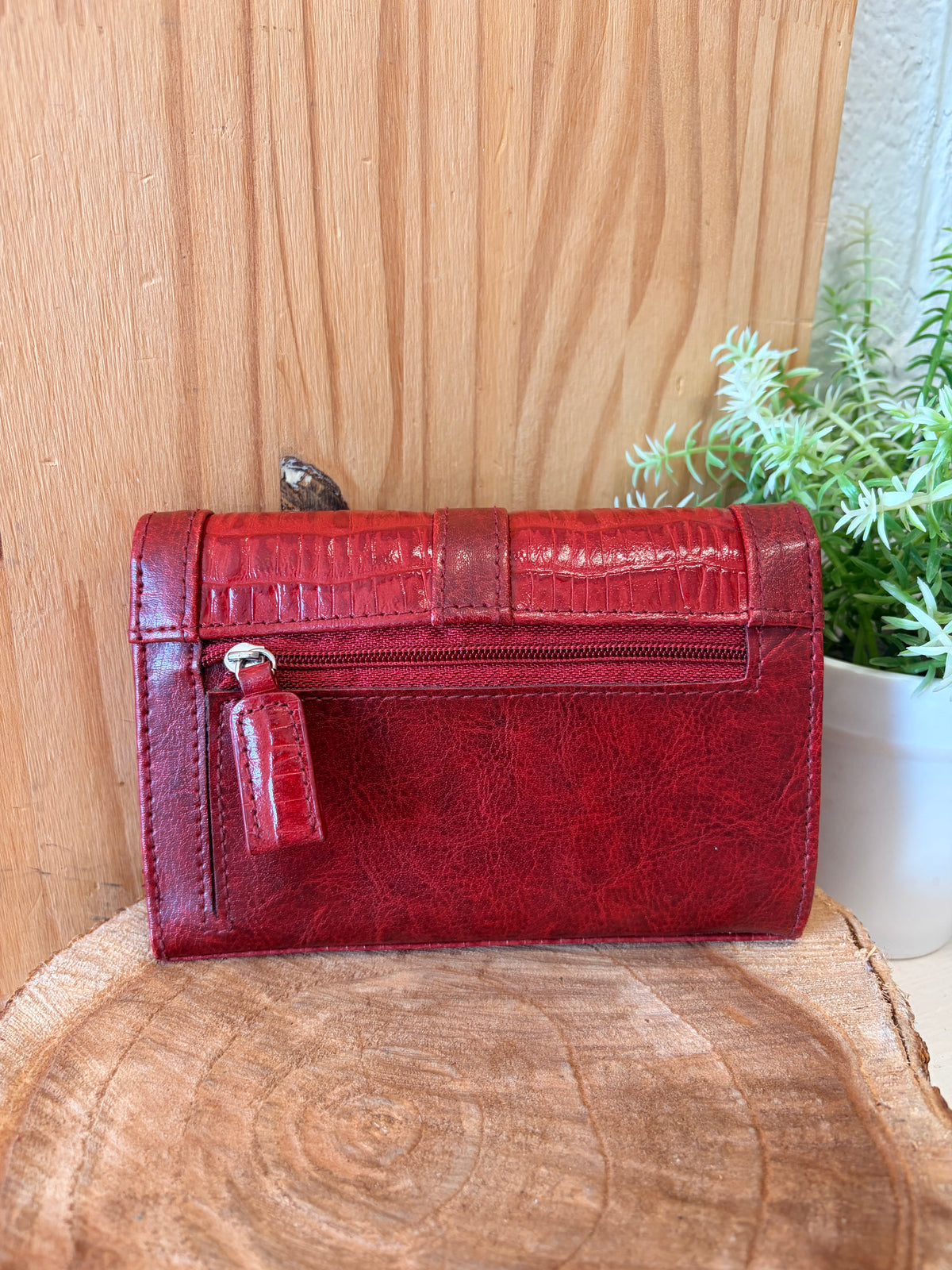 Red & Silver Tone Heart Wallet