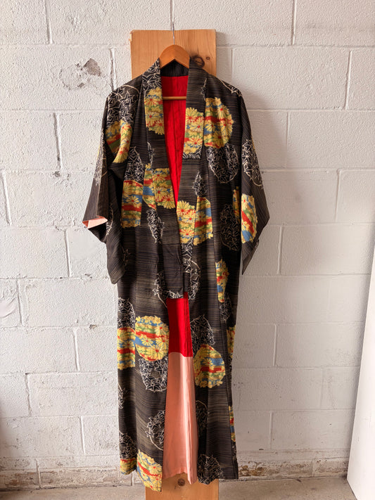 Vtg Long Meisen-Style Haori Kimono