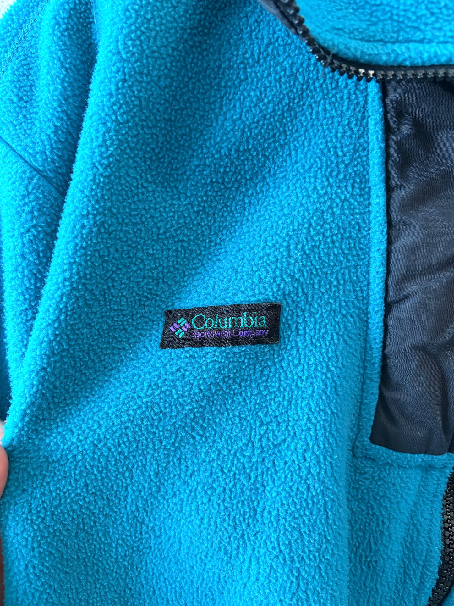 Vtg Blue Columbia Quarter Zip : Ladies XL