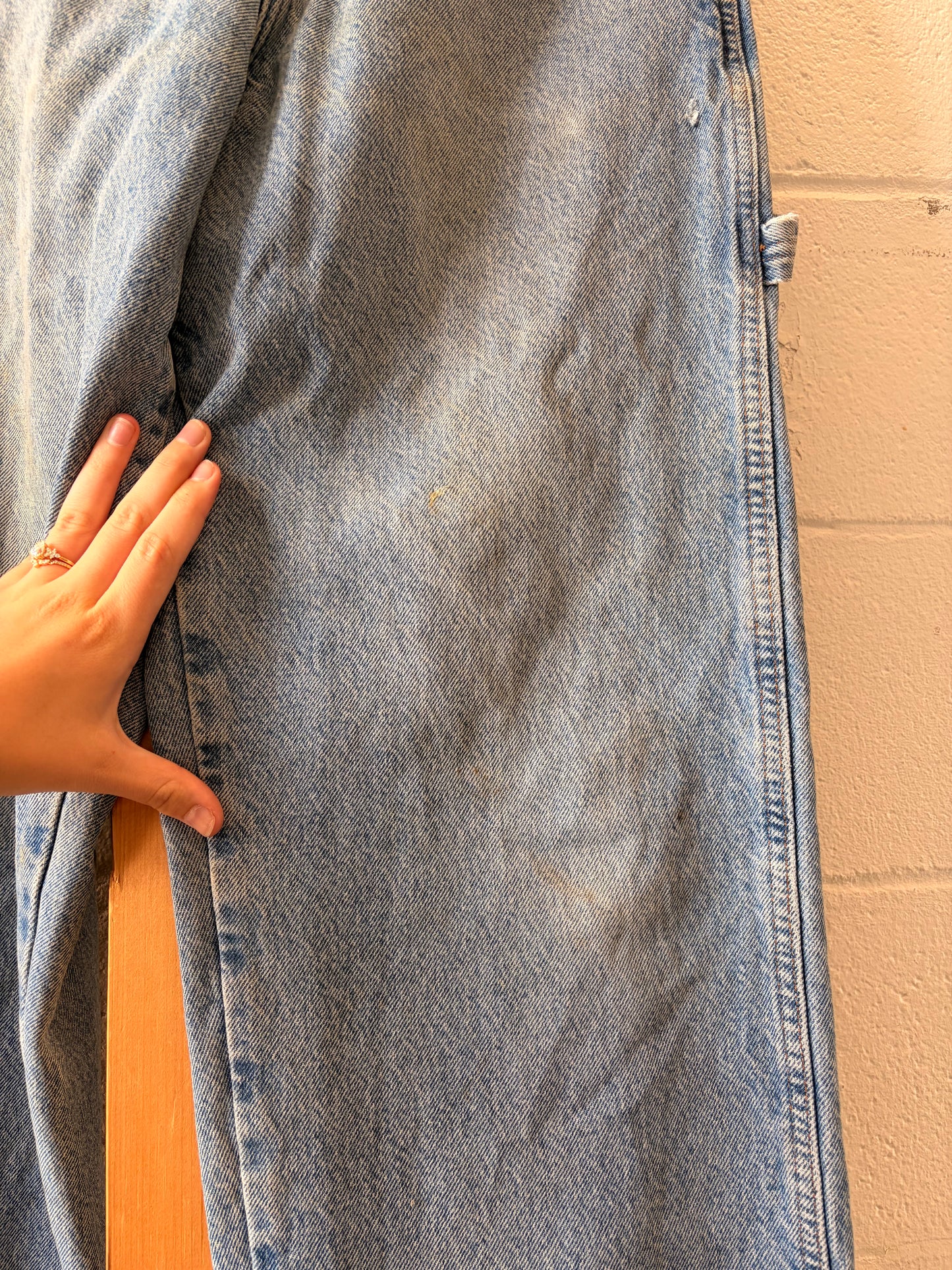 Distressed Flannel Lined Carpenter Jeans : 32”W