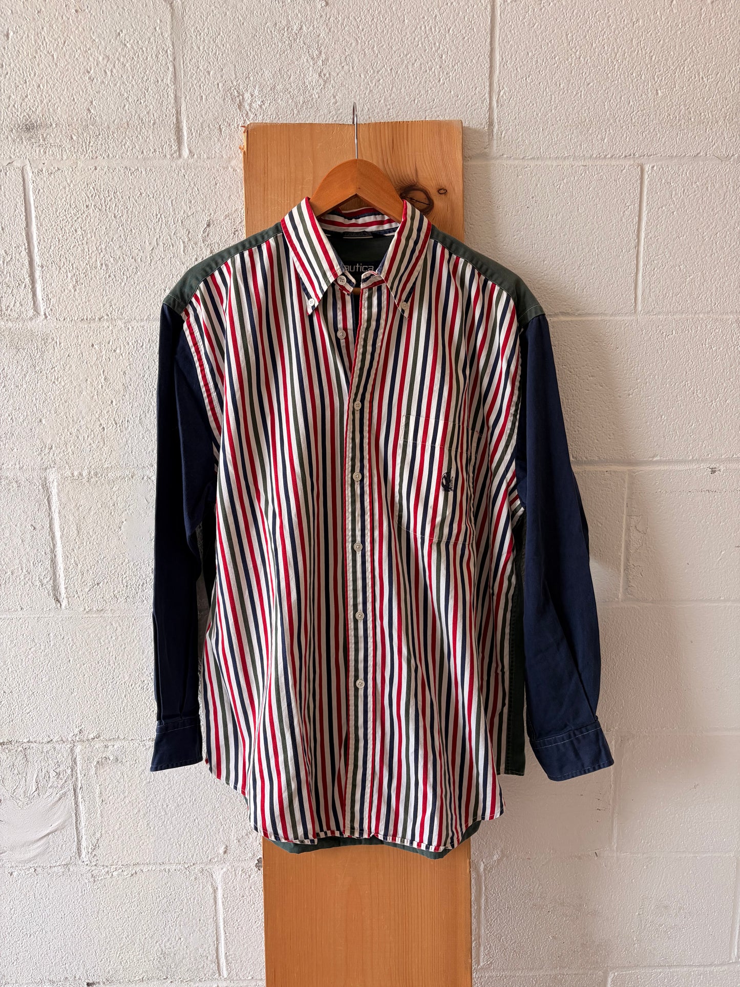 Nautica Striped Long Sleeve Button Down : L
