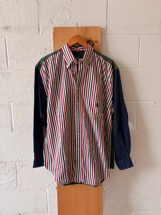 Nautica Striped Long Sleeve Button Down : L