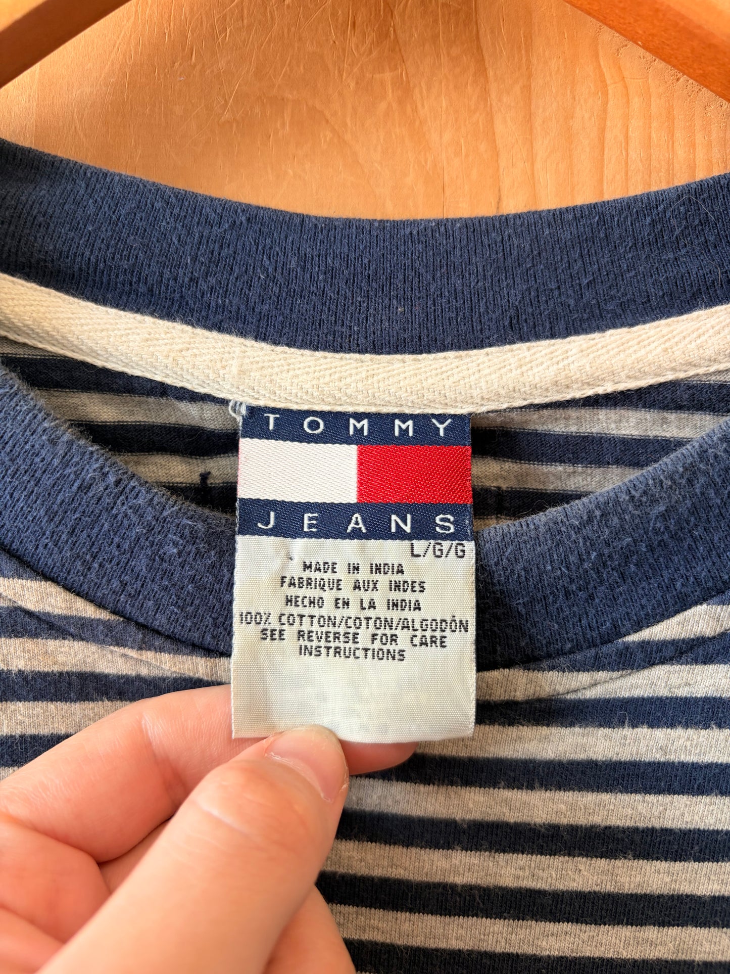 Vtg Striped Tommy Long Sleeve : L