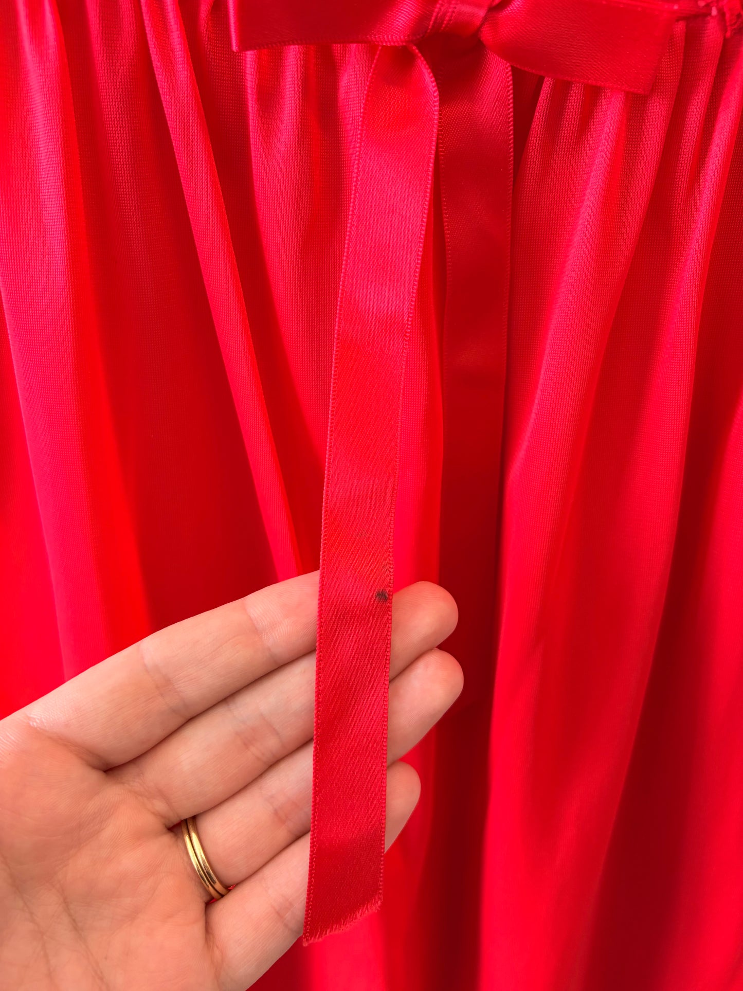 Vtg Red Chiffon Nightgown : 36