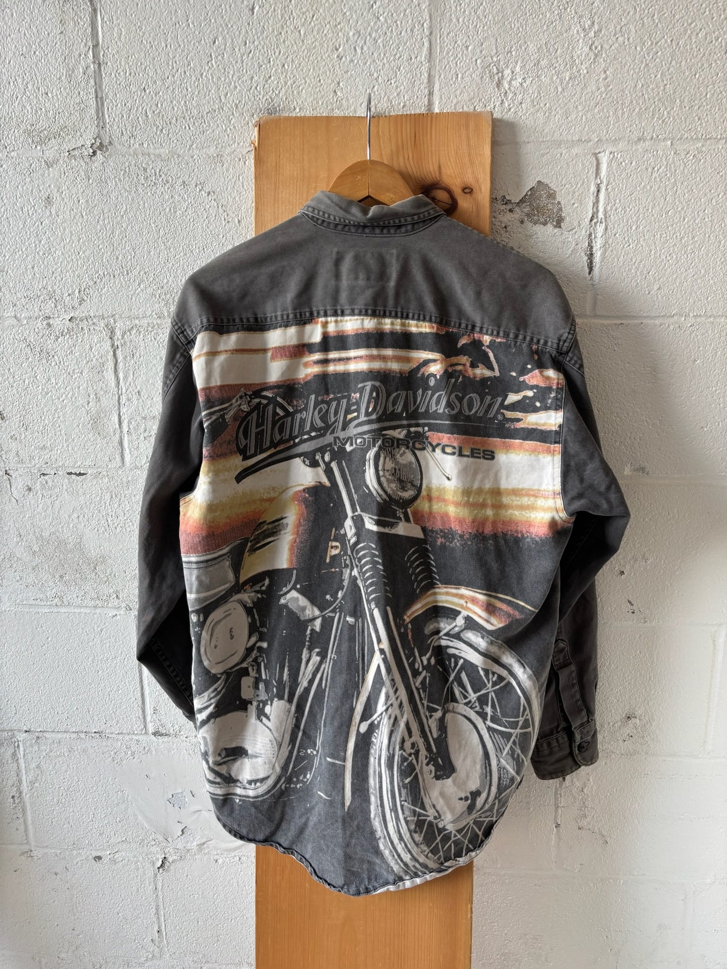 Vtg Harley Long Sleeve Work Shirt : L