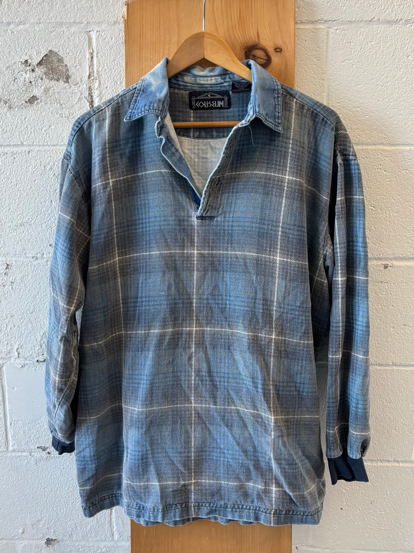 Vtg Plaid Rugby Shirt : M