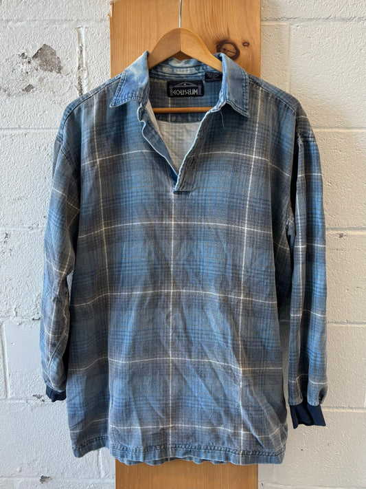 Vtg Plaid Rugby Shirt : M