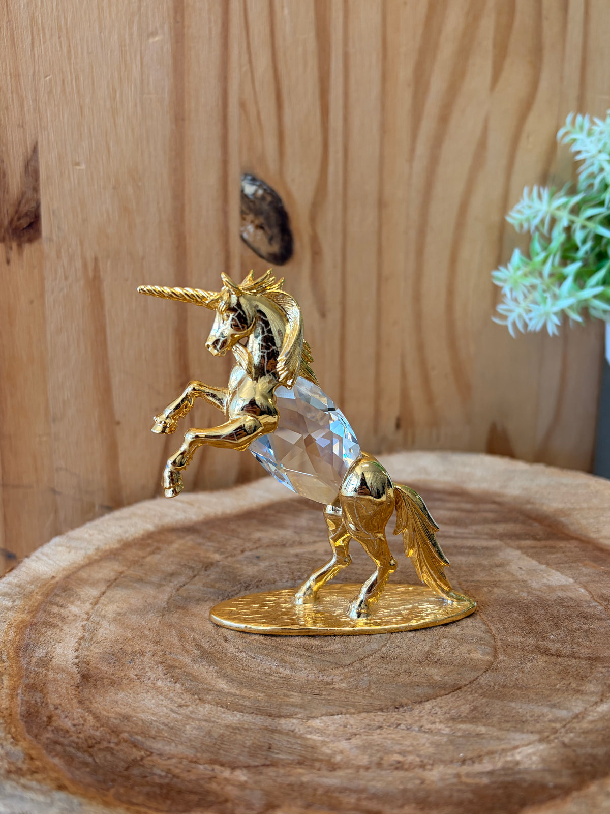 Vtg Gold Tone JJ Crystal Unicorn Figurine (Local Pick Up Only)