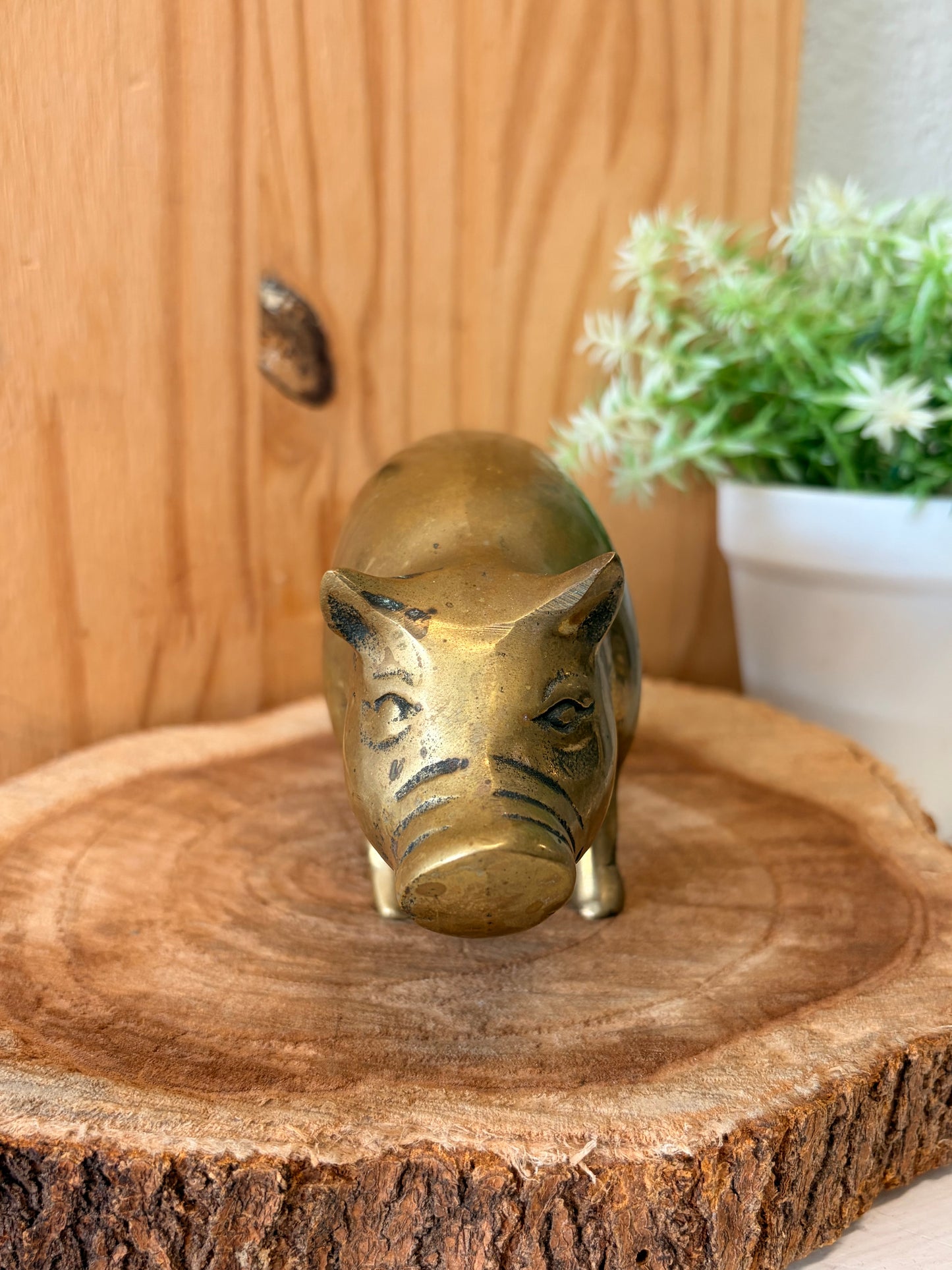 Vtg Brass Pig Figure (Local Pick Up Only)