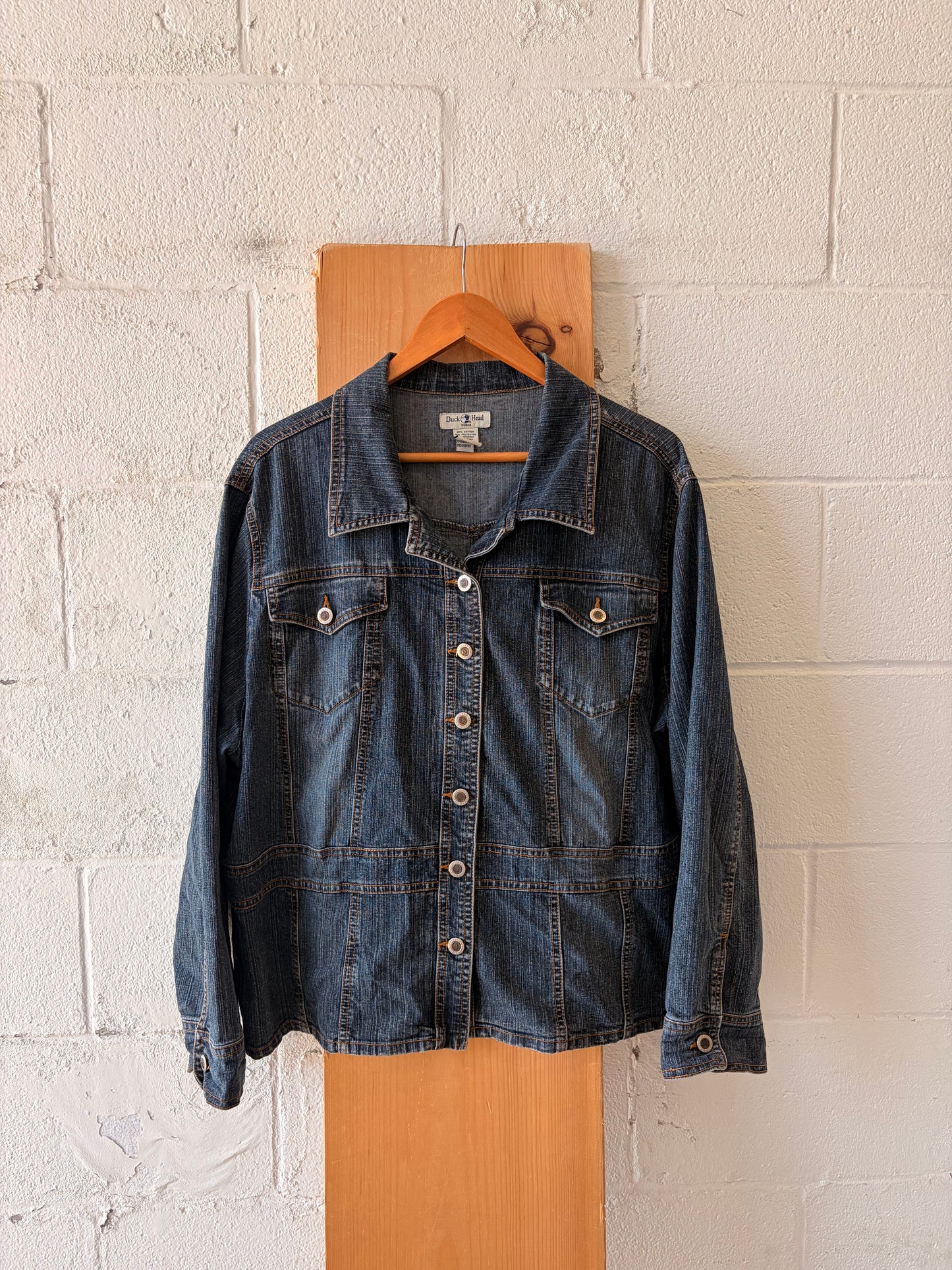 Vtg Duck Head Dark Wash Denim Jacket : 2X