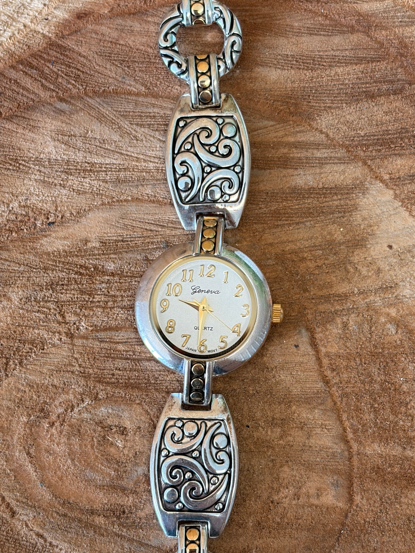 Two Tone Geneva Toggle Watch (Untested - As Is)
