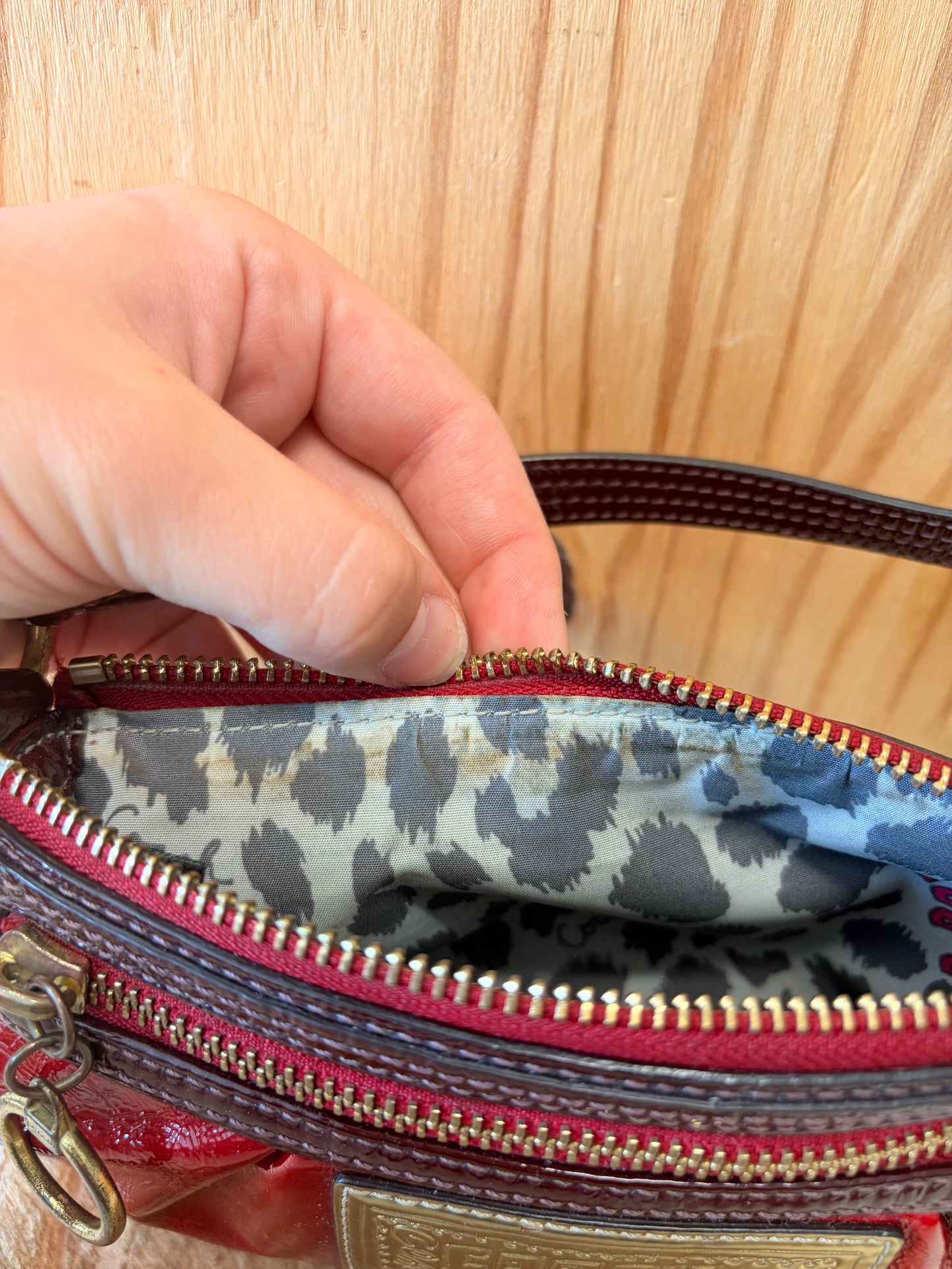 Red Coach Poppy Wristlet