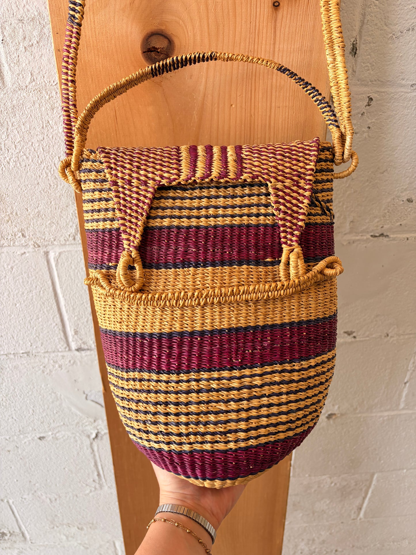 Woven Market Basket Bag