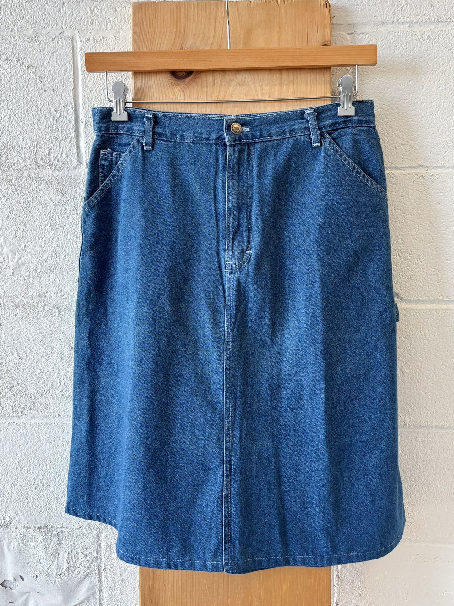 Vtg Denim Carpenter Skirt : 30” W