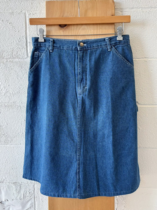 Vtg Denim Carpenter Skirt : 30” W