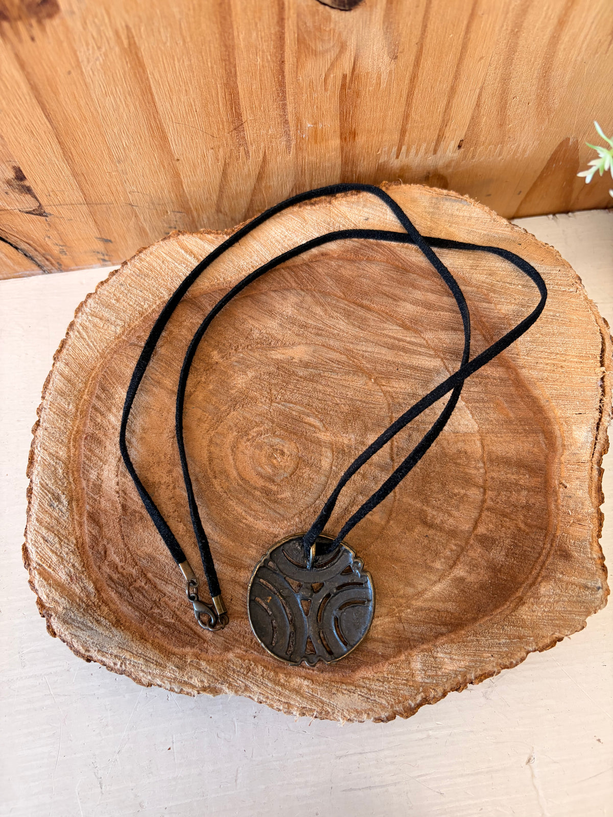 Round Boho Pendant Cord Necklace
