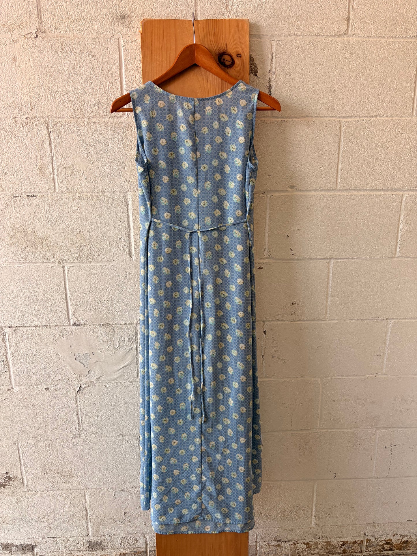 Vtg Floral Blue Maxi Dress : 7