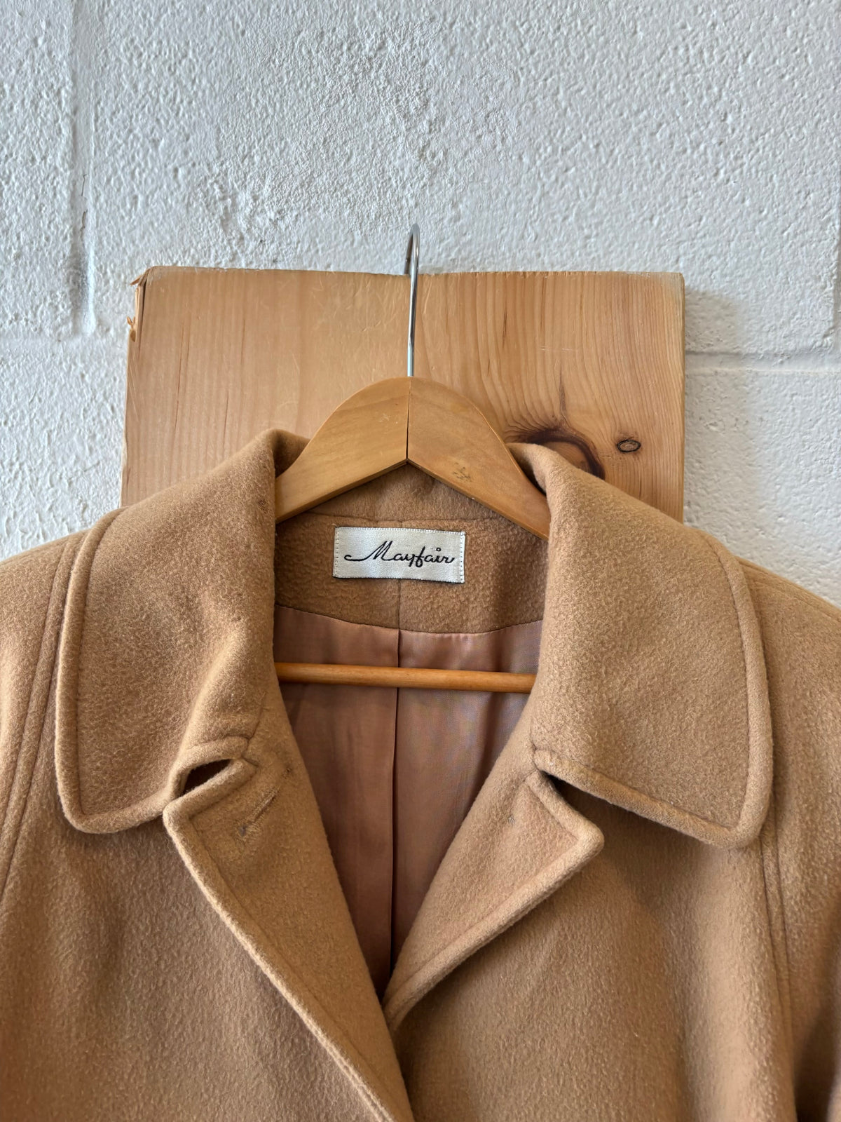 Vtg Mayfair Cashmere Blend Trench Coat : L