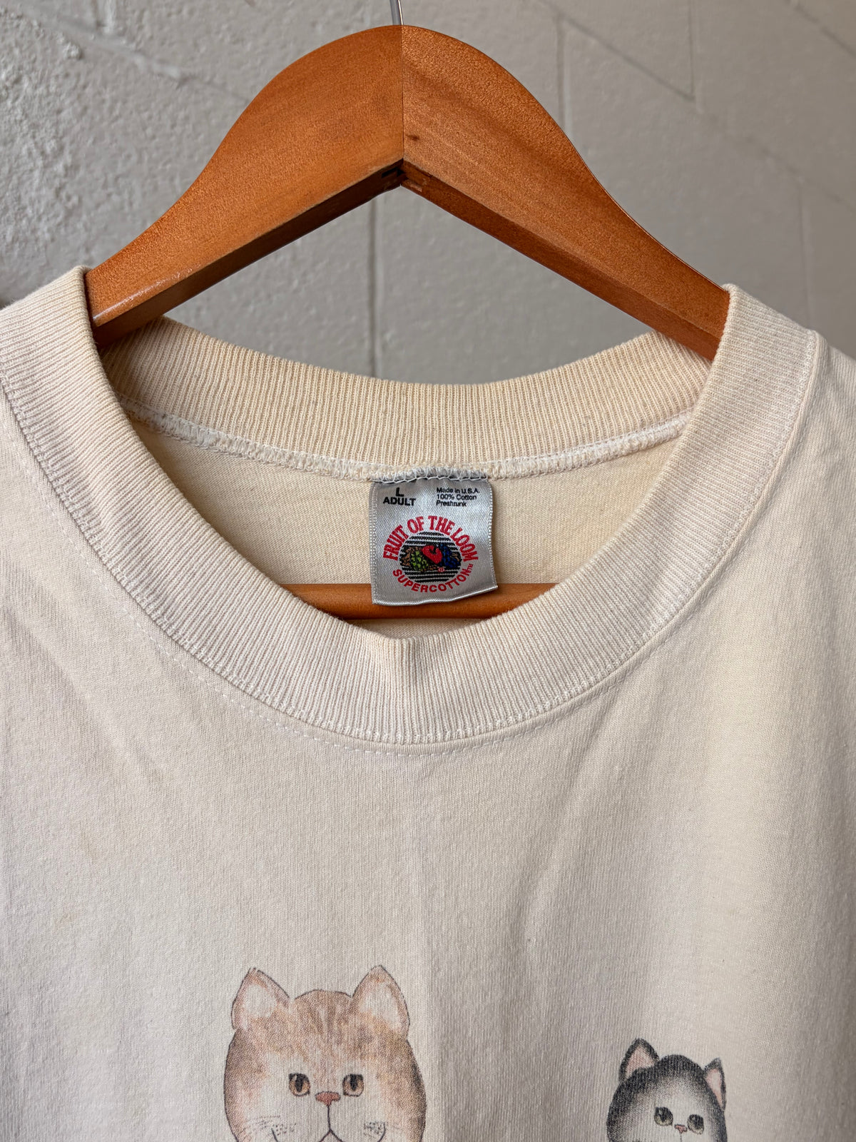 Vtg Cat Tee : L (As Is)