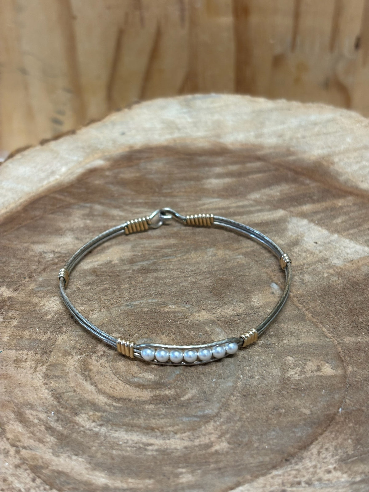Ronaldo Waverly Two Tone Pearl Accented Bracelet
