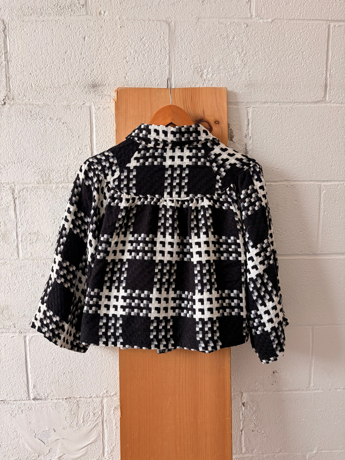Black & White Wool Blend Swing Jacket : M/L