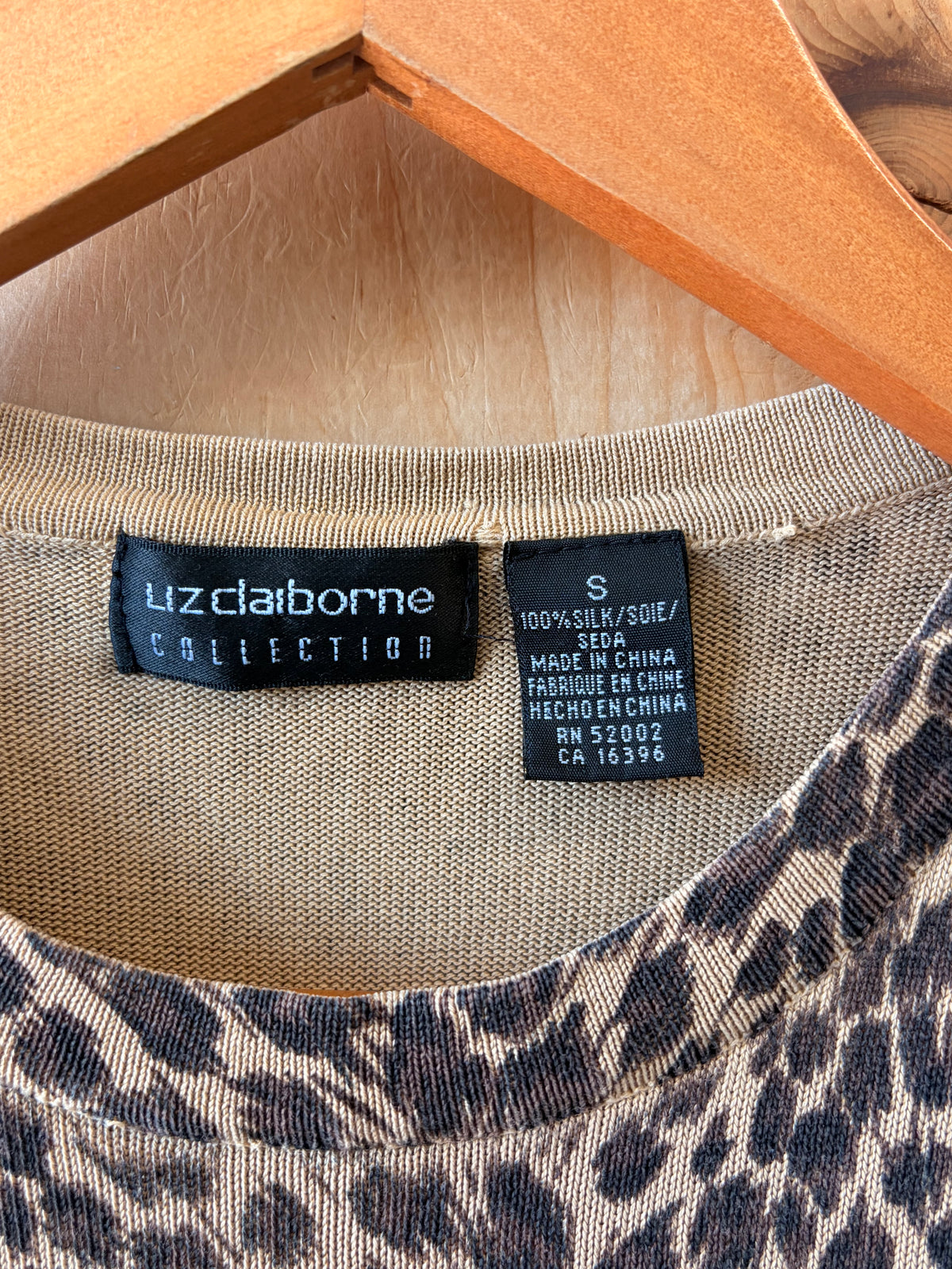 Silk Leopard Print Tee : S