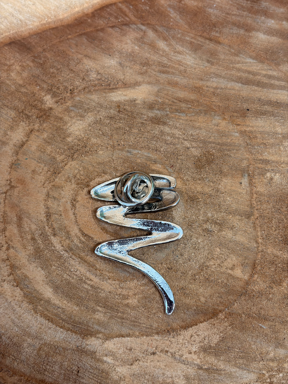 Vtg Silver Tone Squiggle Pin