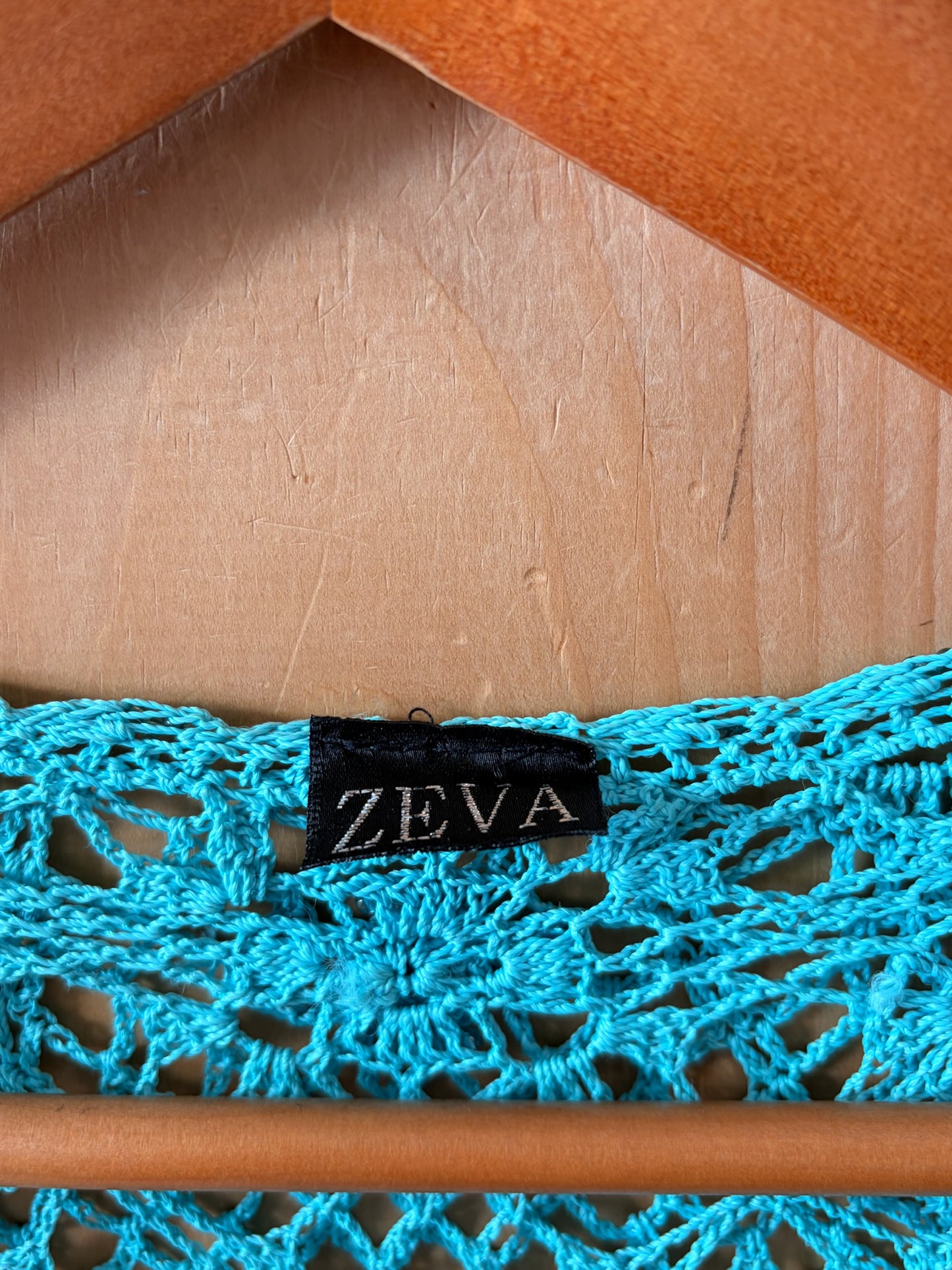 Teal Crochet Cardigan : M