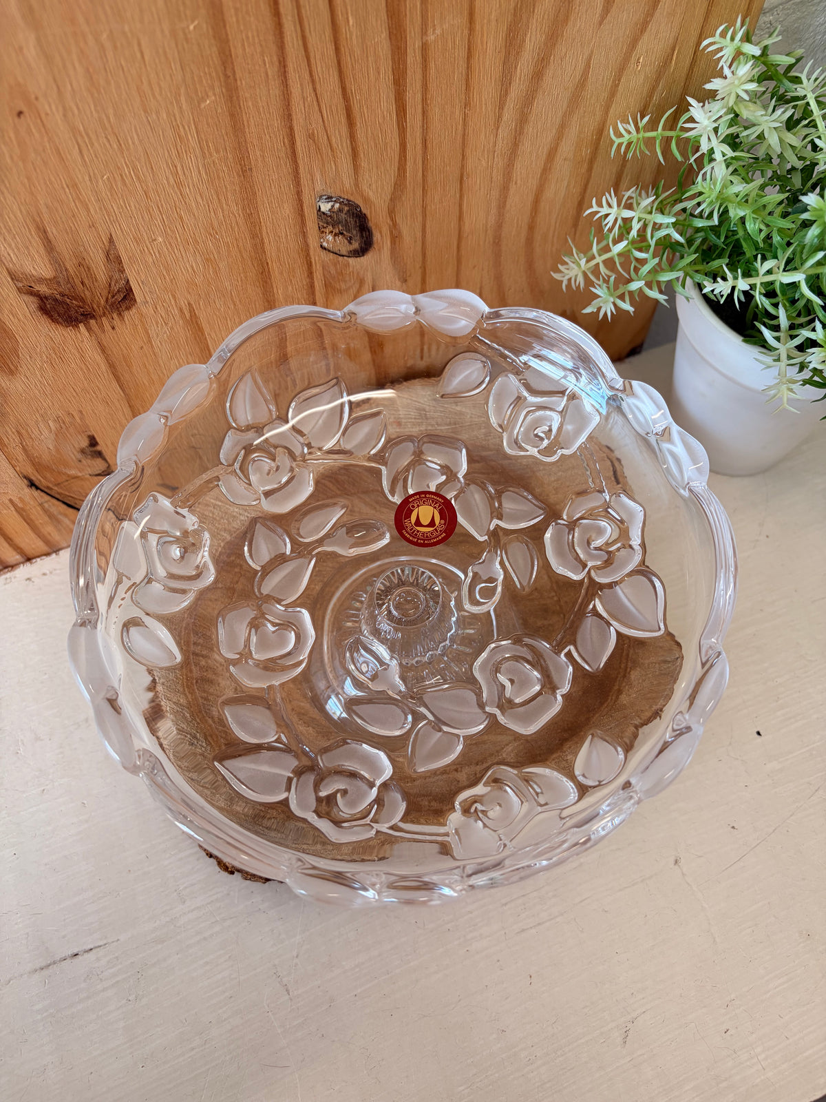 Vtg Waltherglas Floral Pedestal Dish (Local Pick Up Only)