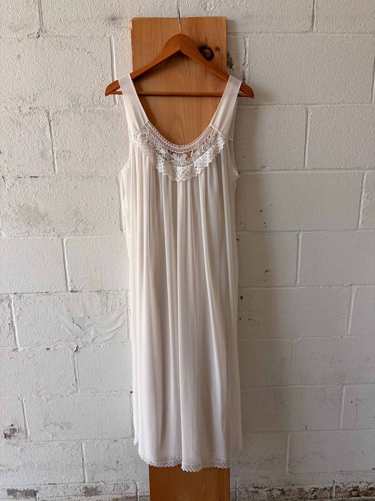 Vtg Sheer White Peignoir Set : XL
