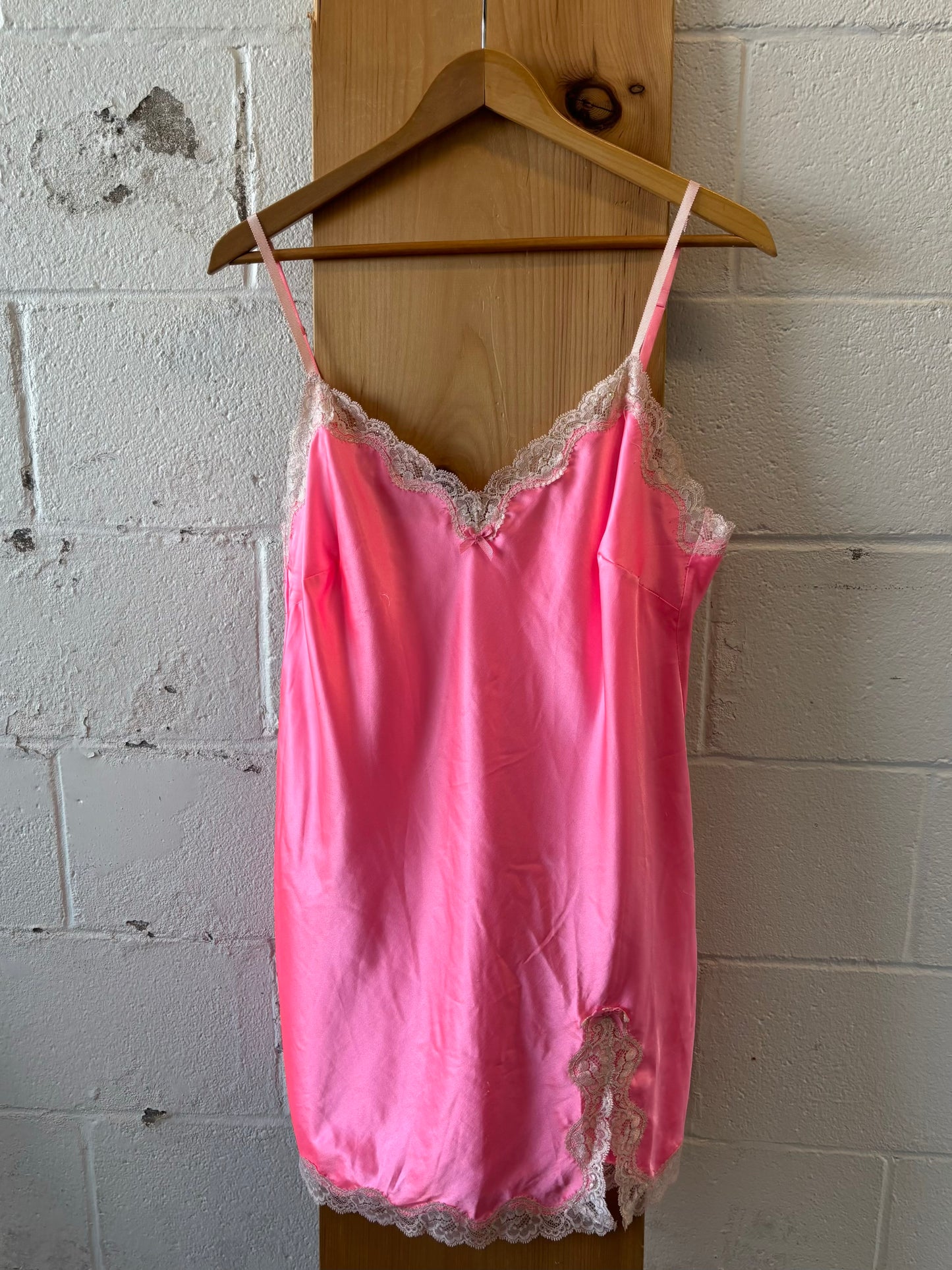 Bright Pink Slip Dress : L