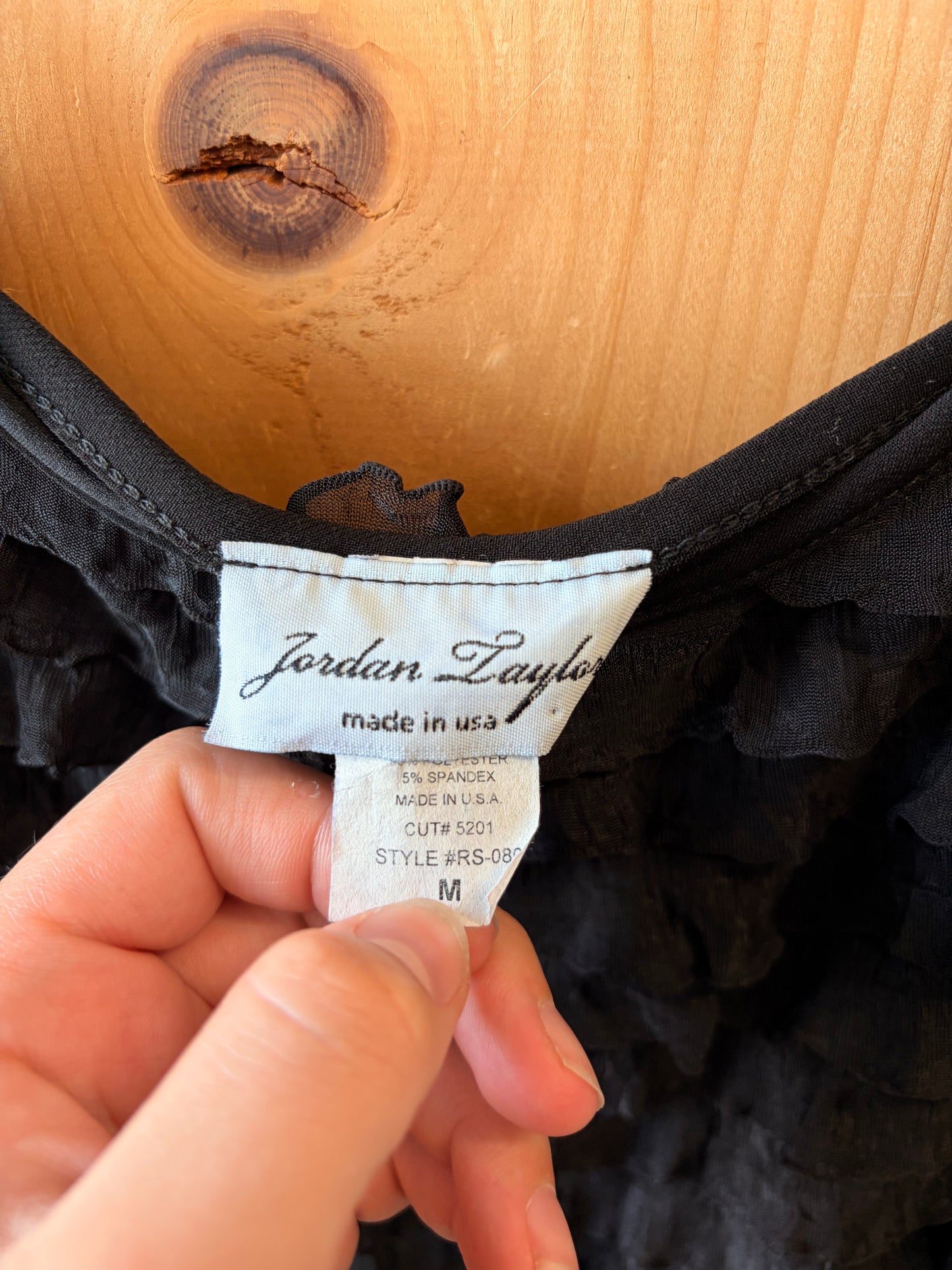 Vtg Ruffled Little Black Dress : M