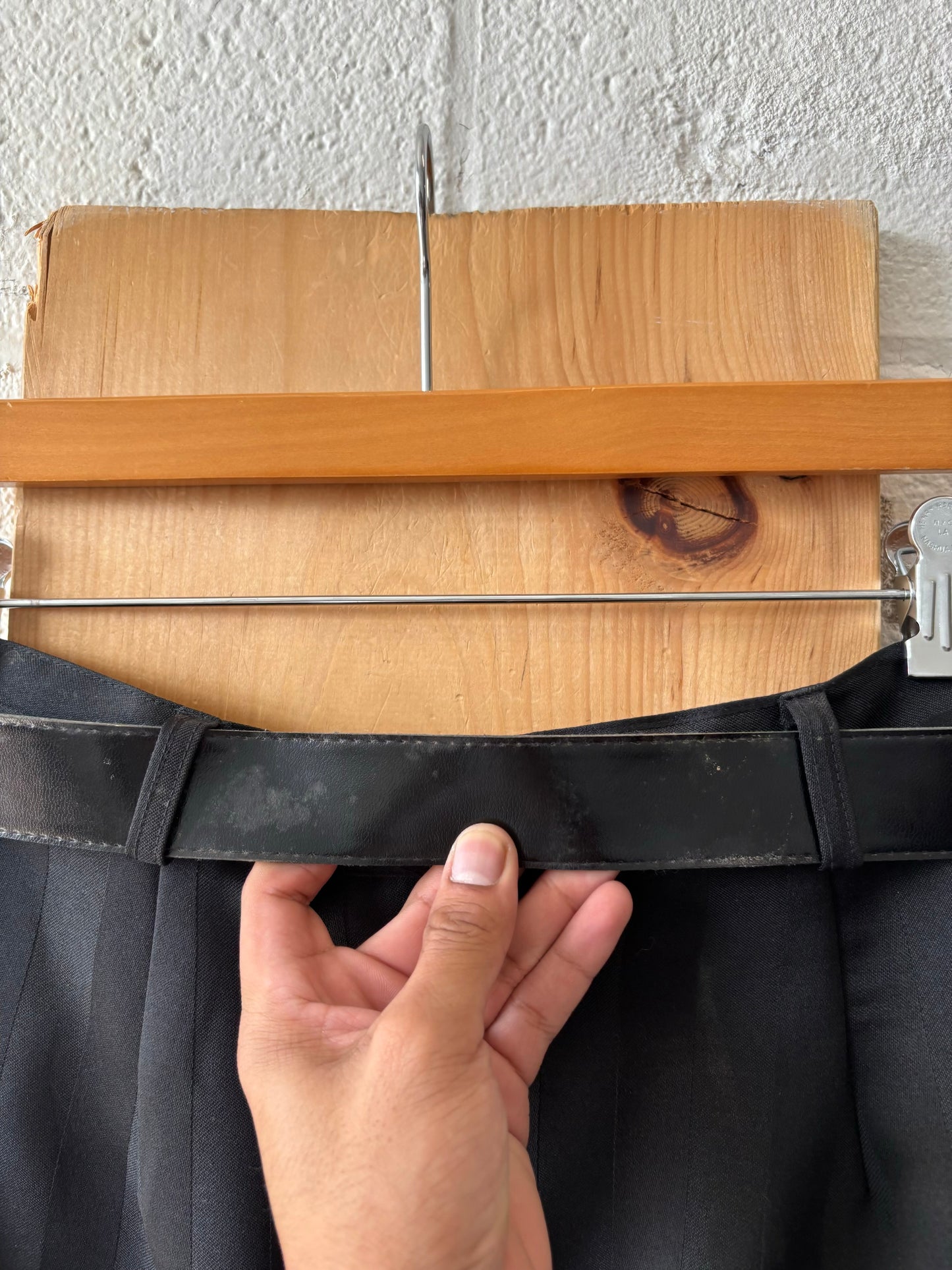 Vtg Black Belted Skirt : 12