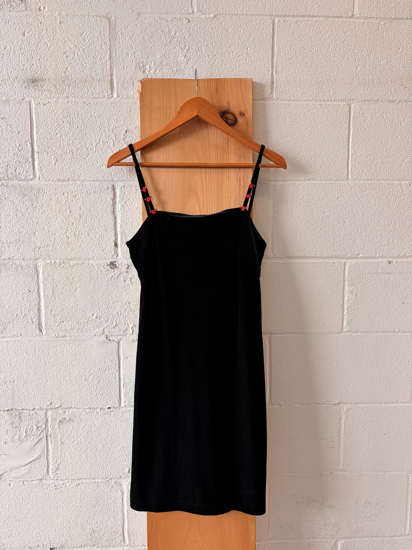 Velvet Dainty Rose Detailed Dress : M