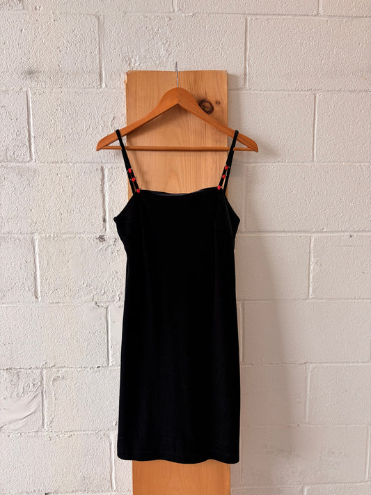 Velvet Dainty Rose Detailed Dress : M
