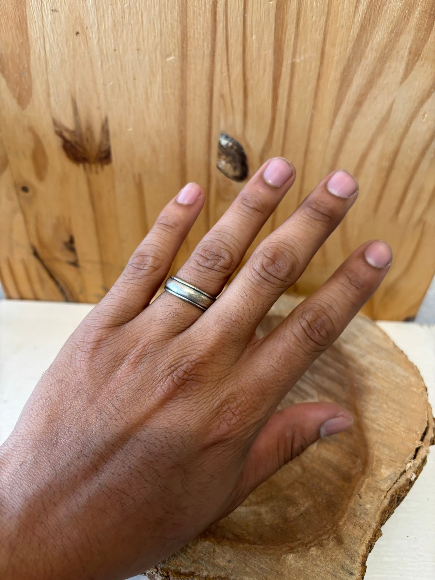 925 Silver Band Ring : 7