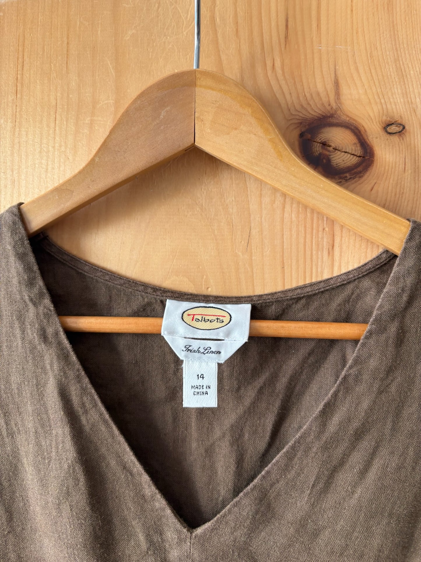 Vtg Brown Linen Top : 14