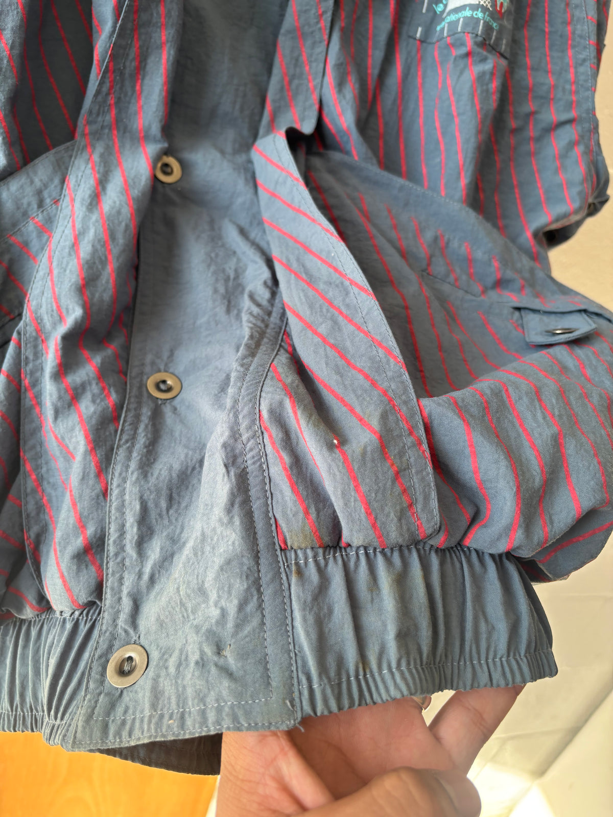 Vtg Le Coq Sportif Striped Lightweight Bomber Jacket : M