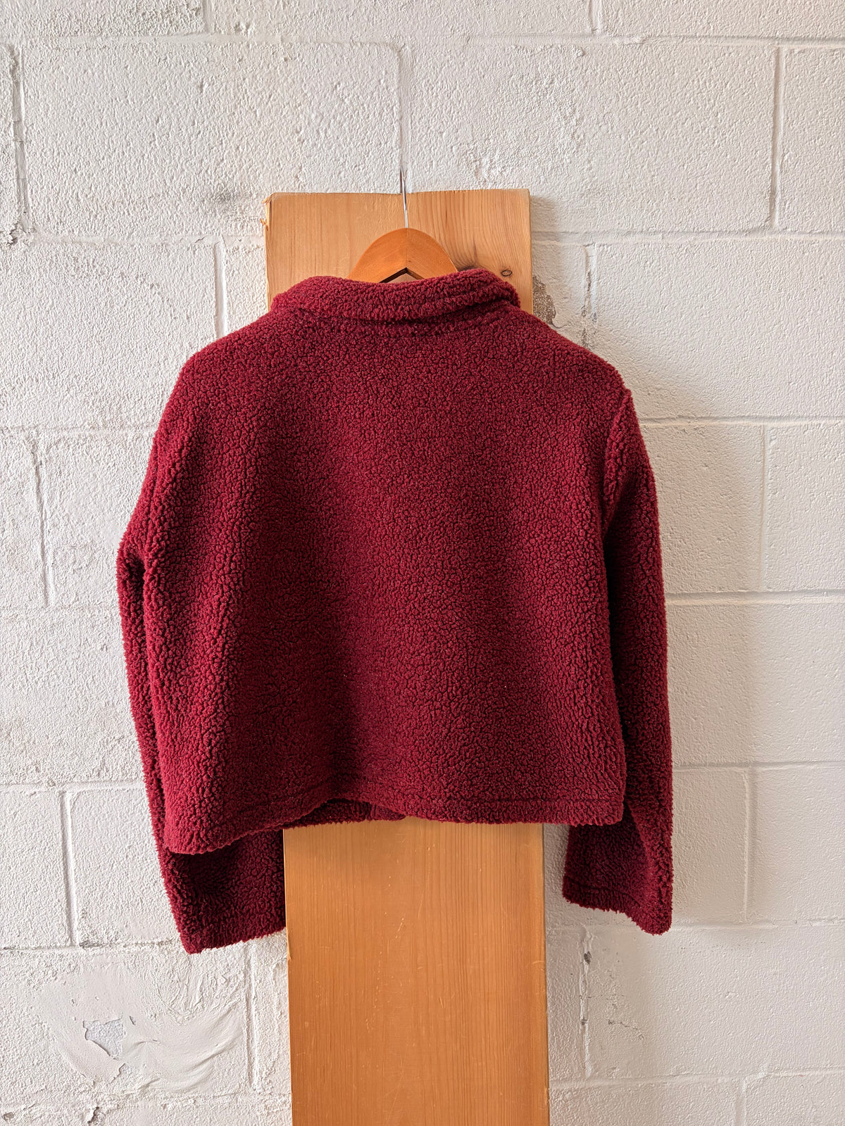 Vtg Red Zip Up Sherpa Jacket : L