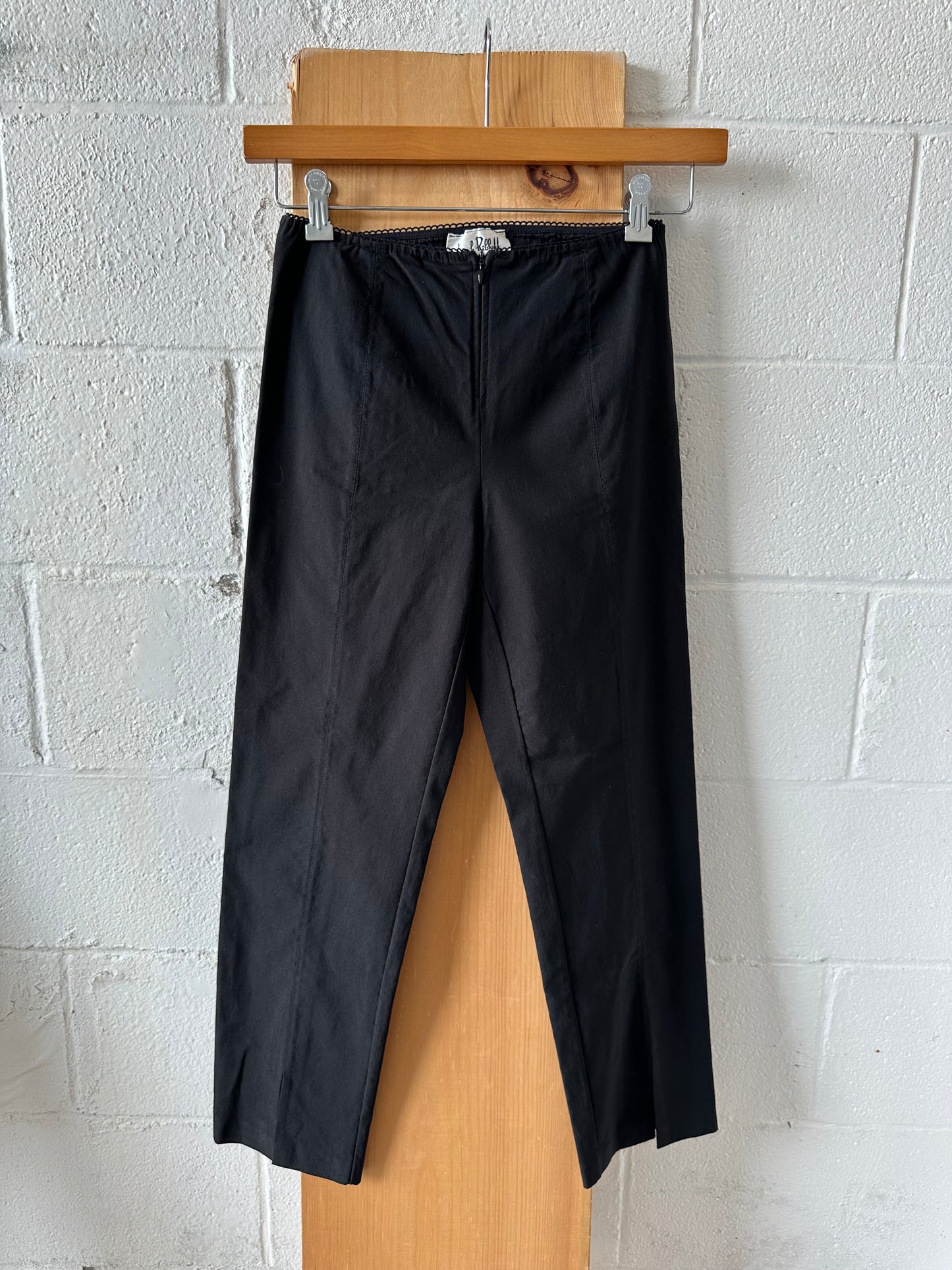 Vtg Black Cigarette Pants : 26” W