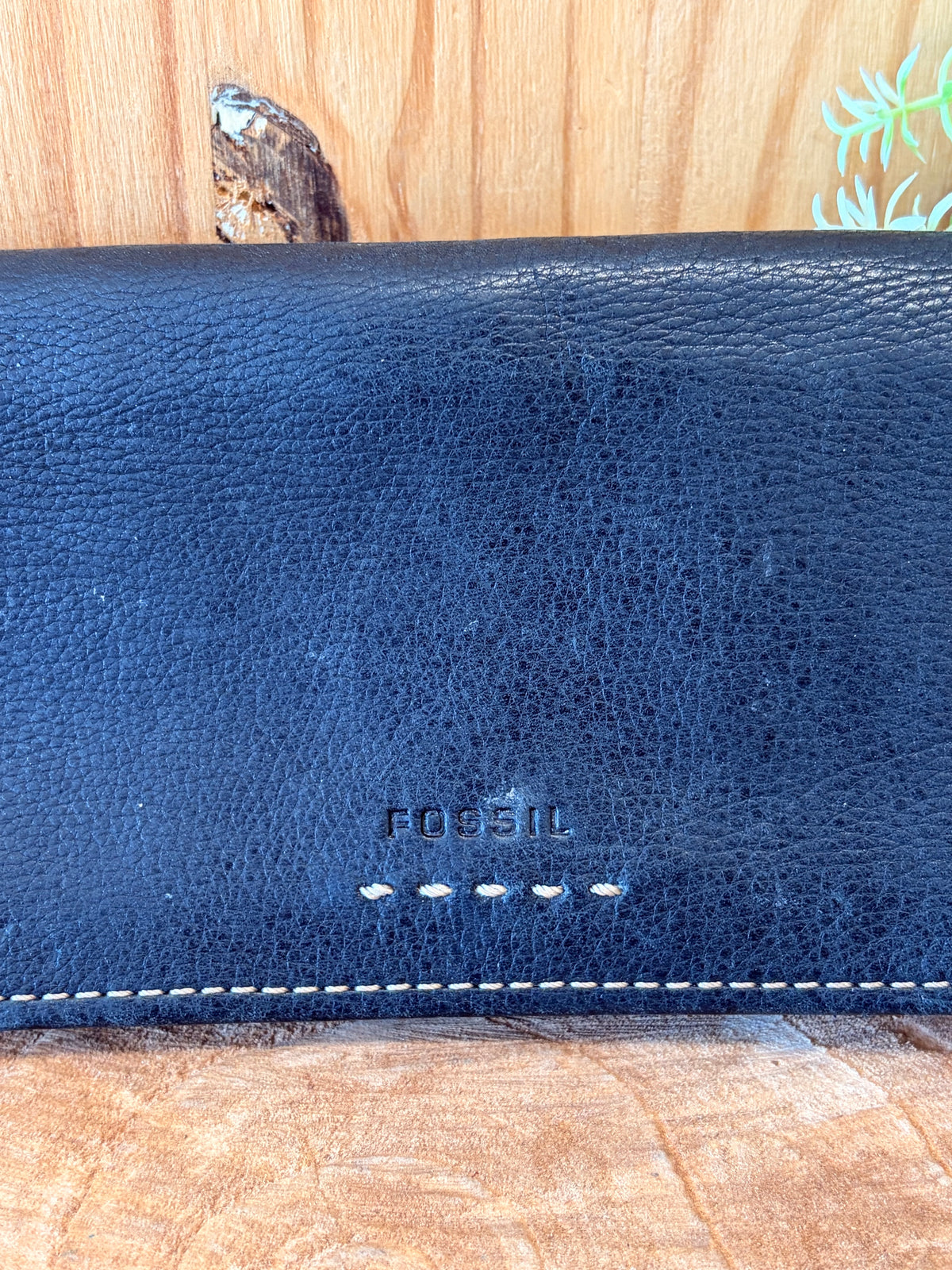 Fossil Leather Checkbook Wallet