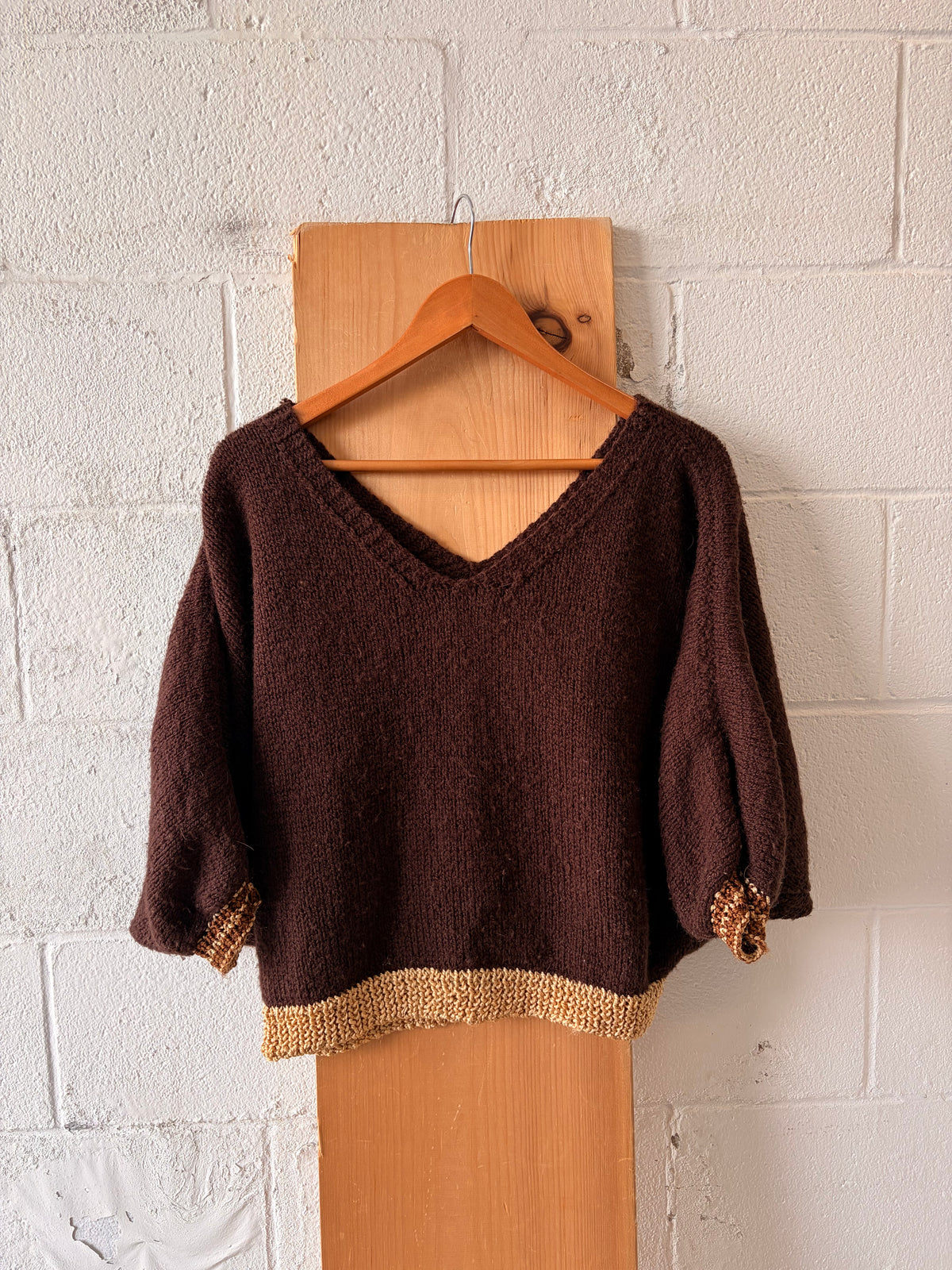 Handmade Slouchy Knit Sweater : M/L