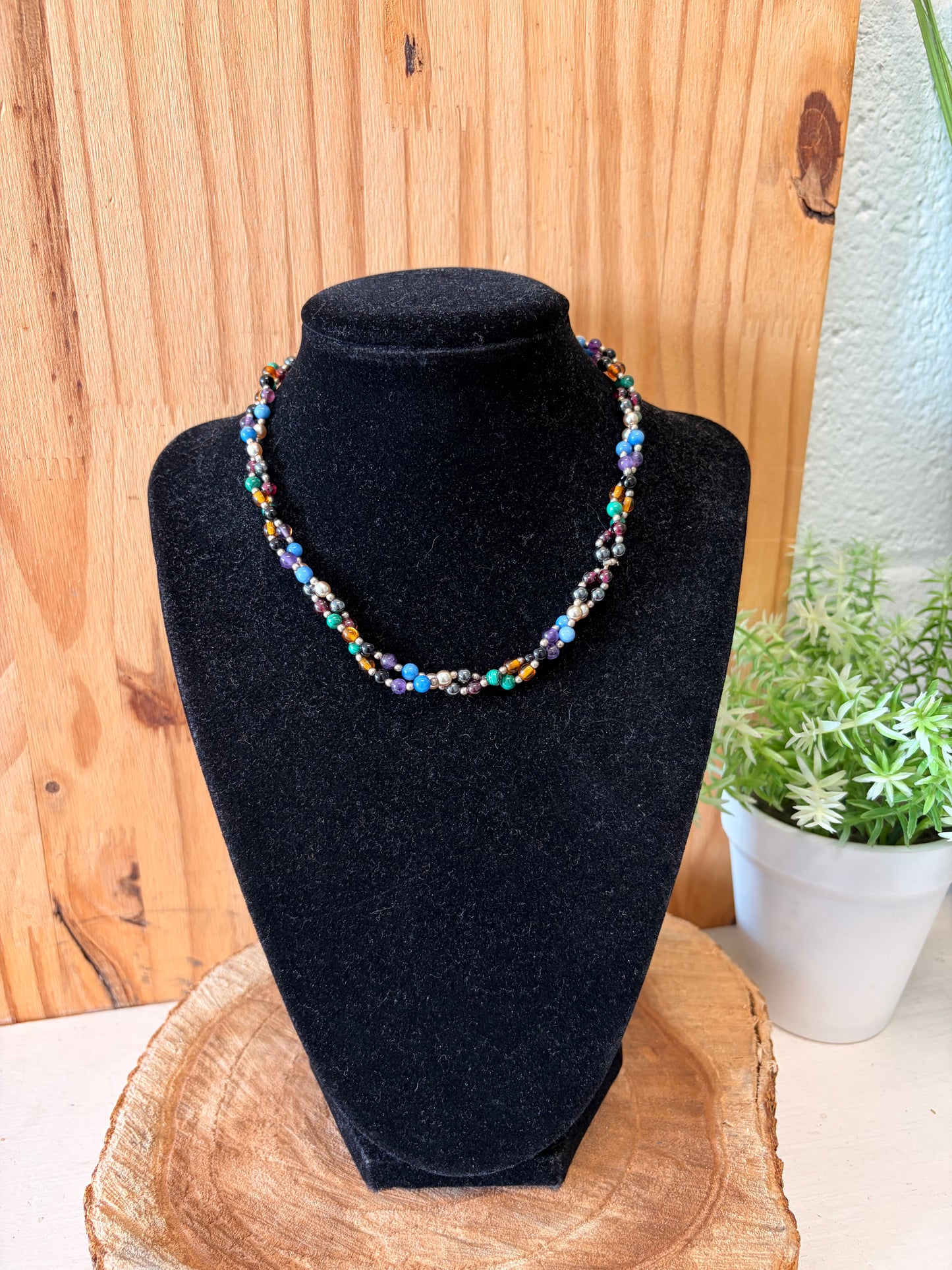 Beaded Elastic Choker Necklace