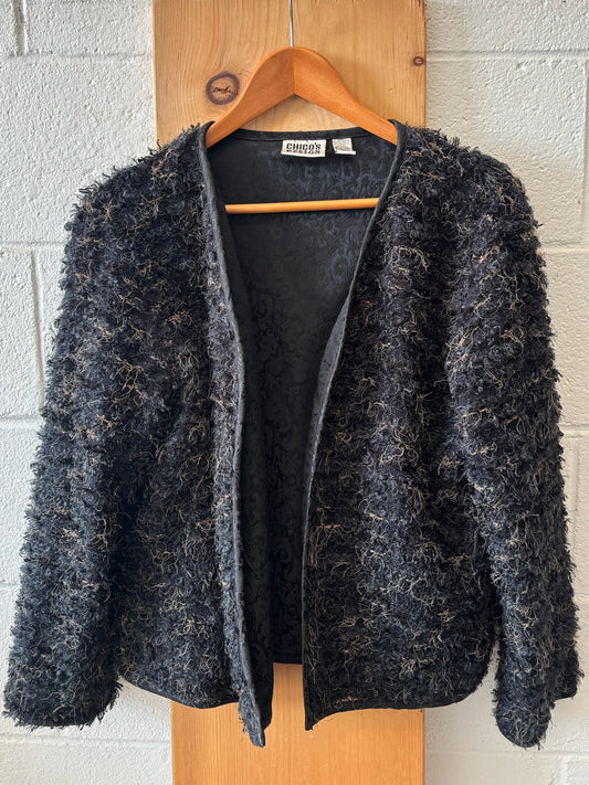 Gray Textured Jacket :  M