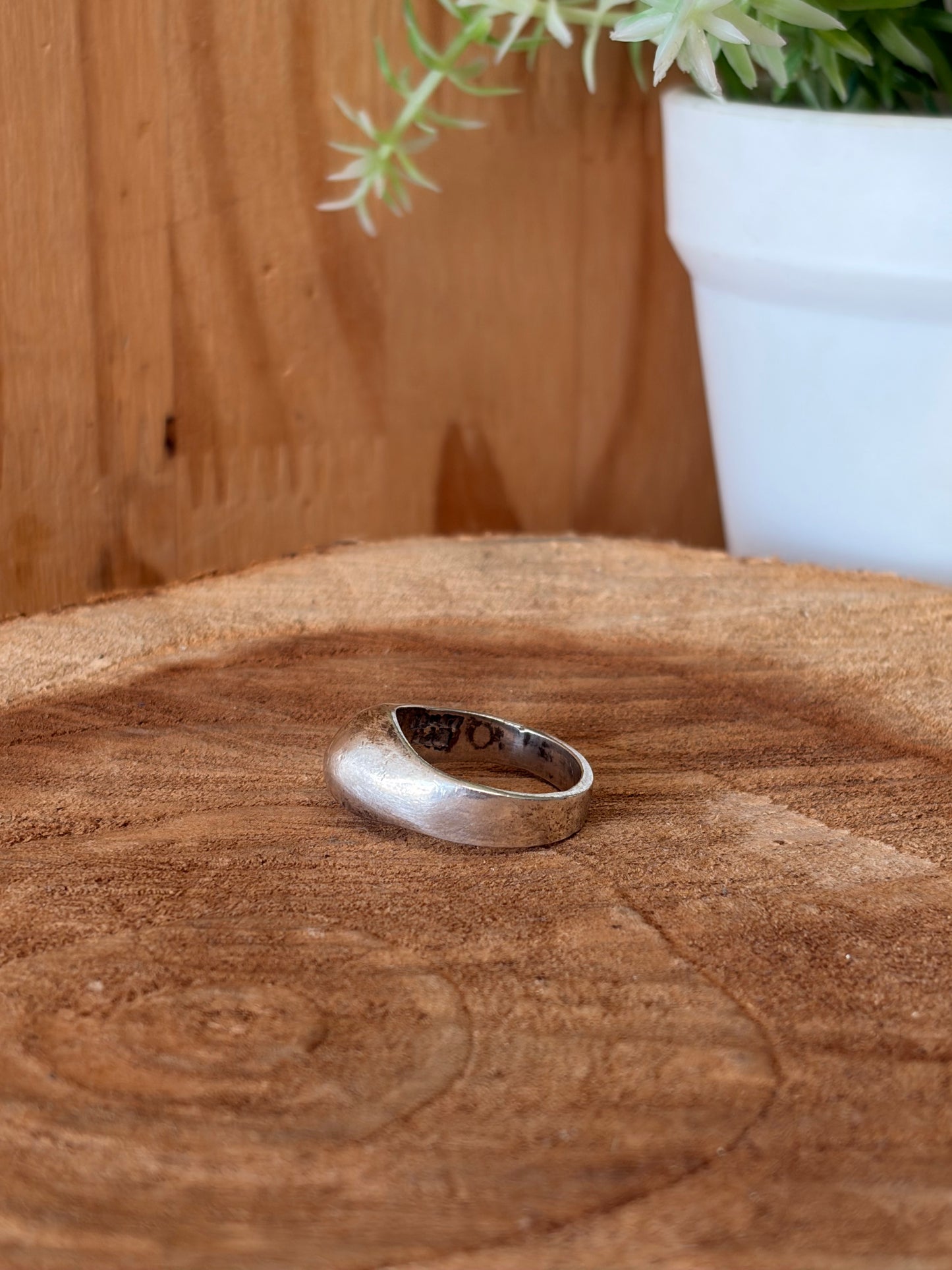 925 Mexico Silver Dome Ring : Size 7