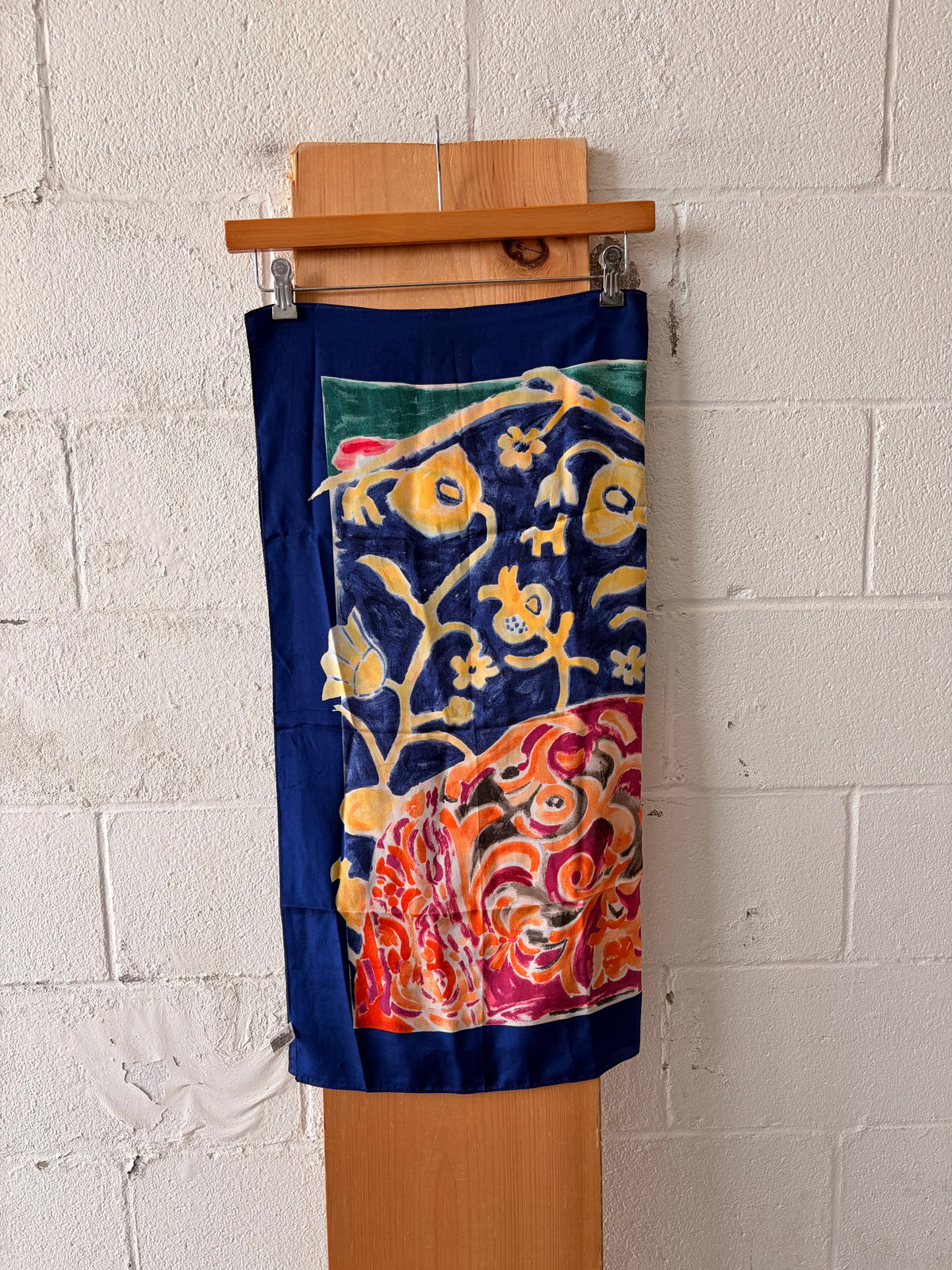 Abstract Patterned Silk Scarf