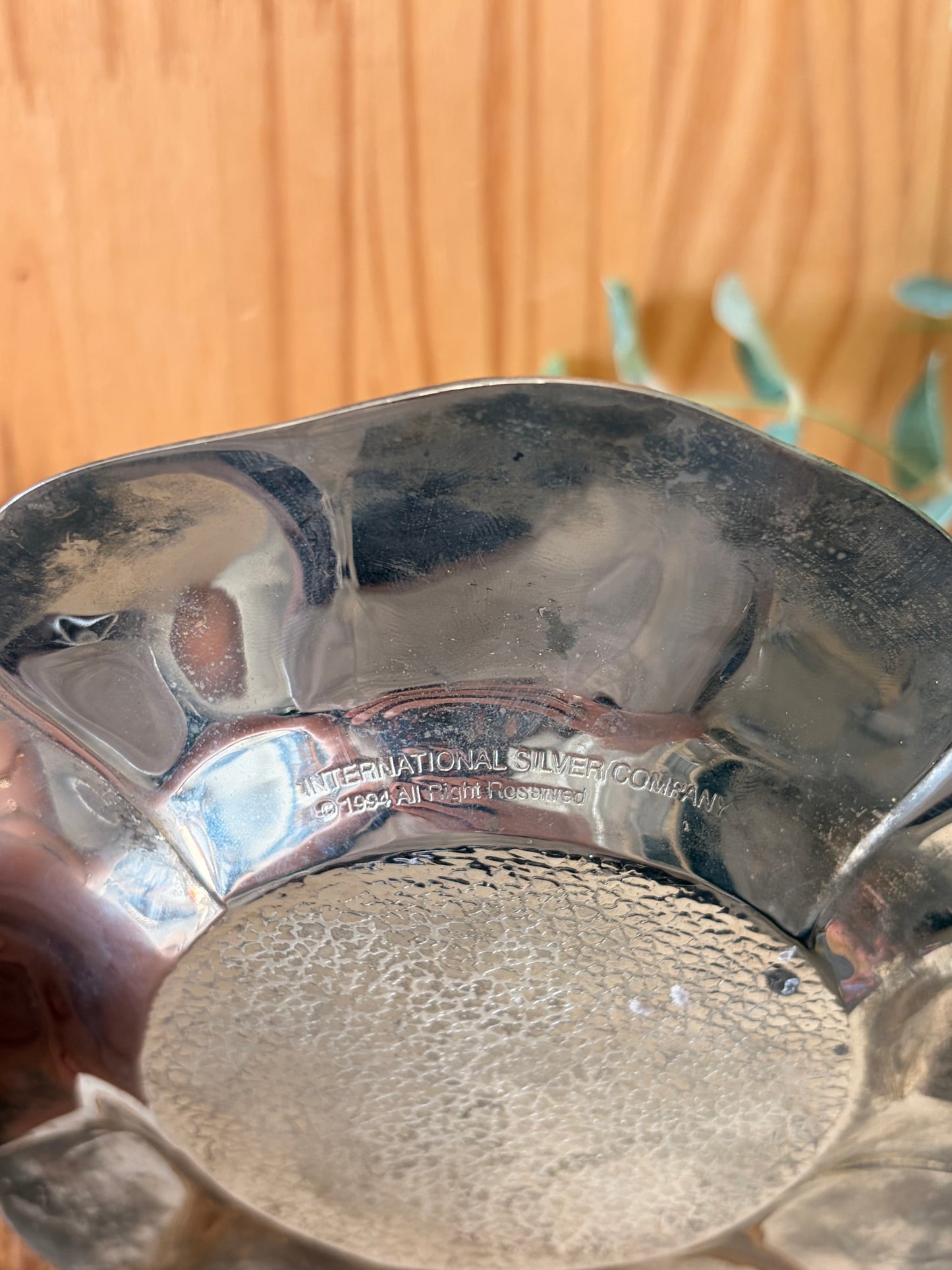 Vtg International Silver Poppy Flower Dish