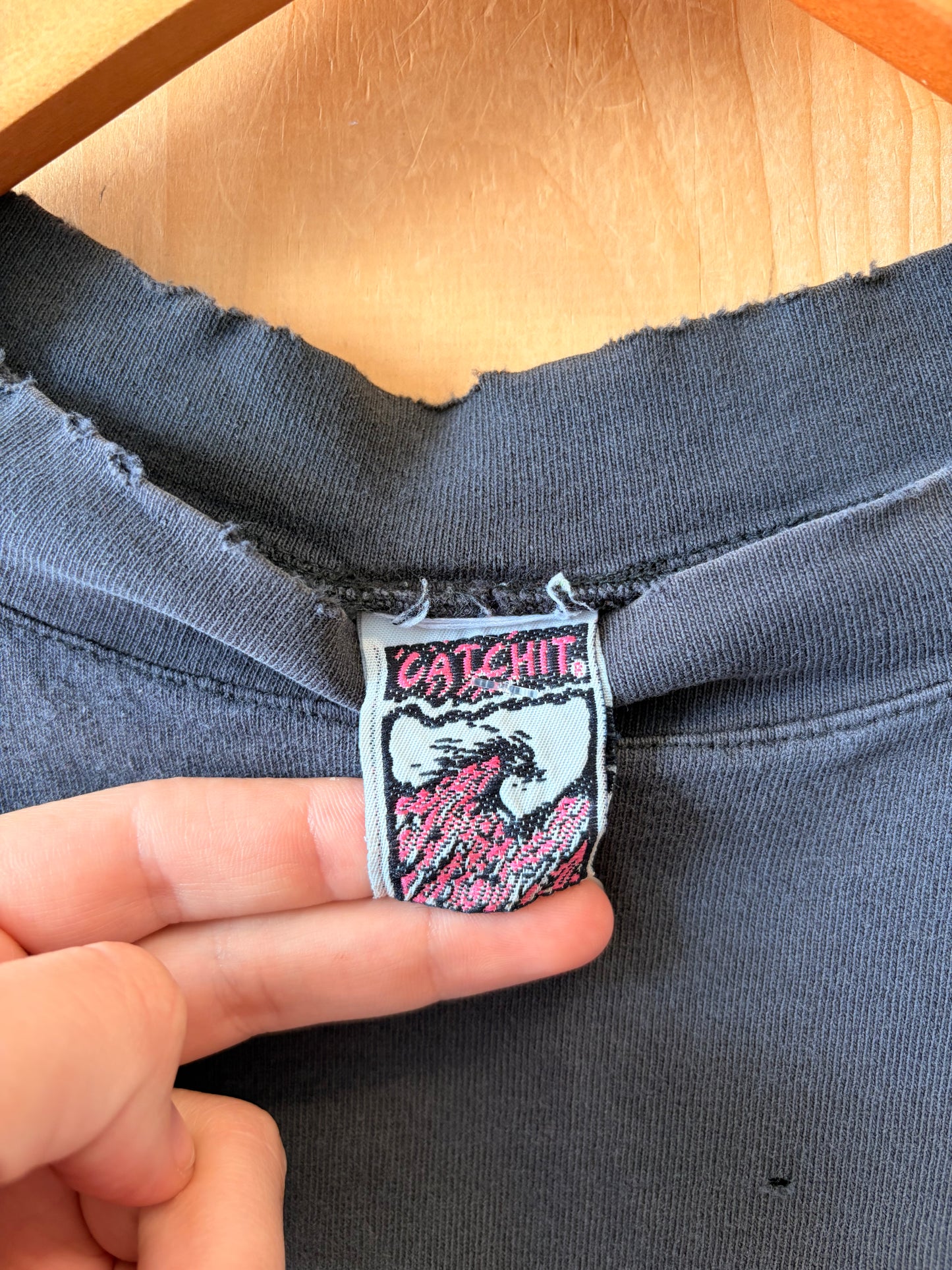 Distressed Single Stitch “Catch It” Tee : L/XL