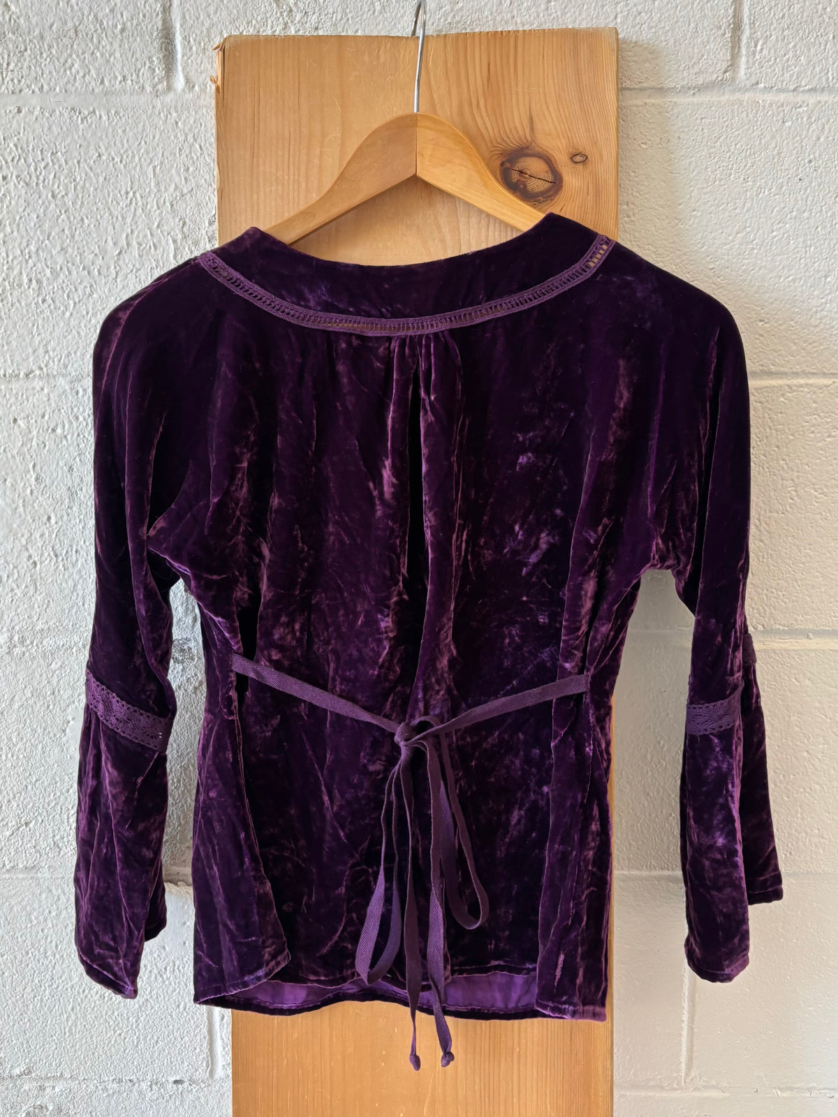 Purple Velour Long Sleeve Blouse : 4