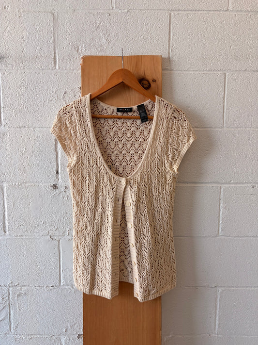 Short Sleeve Knit Cardigan : L